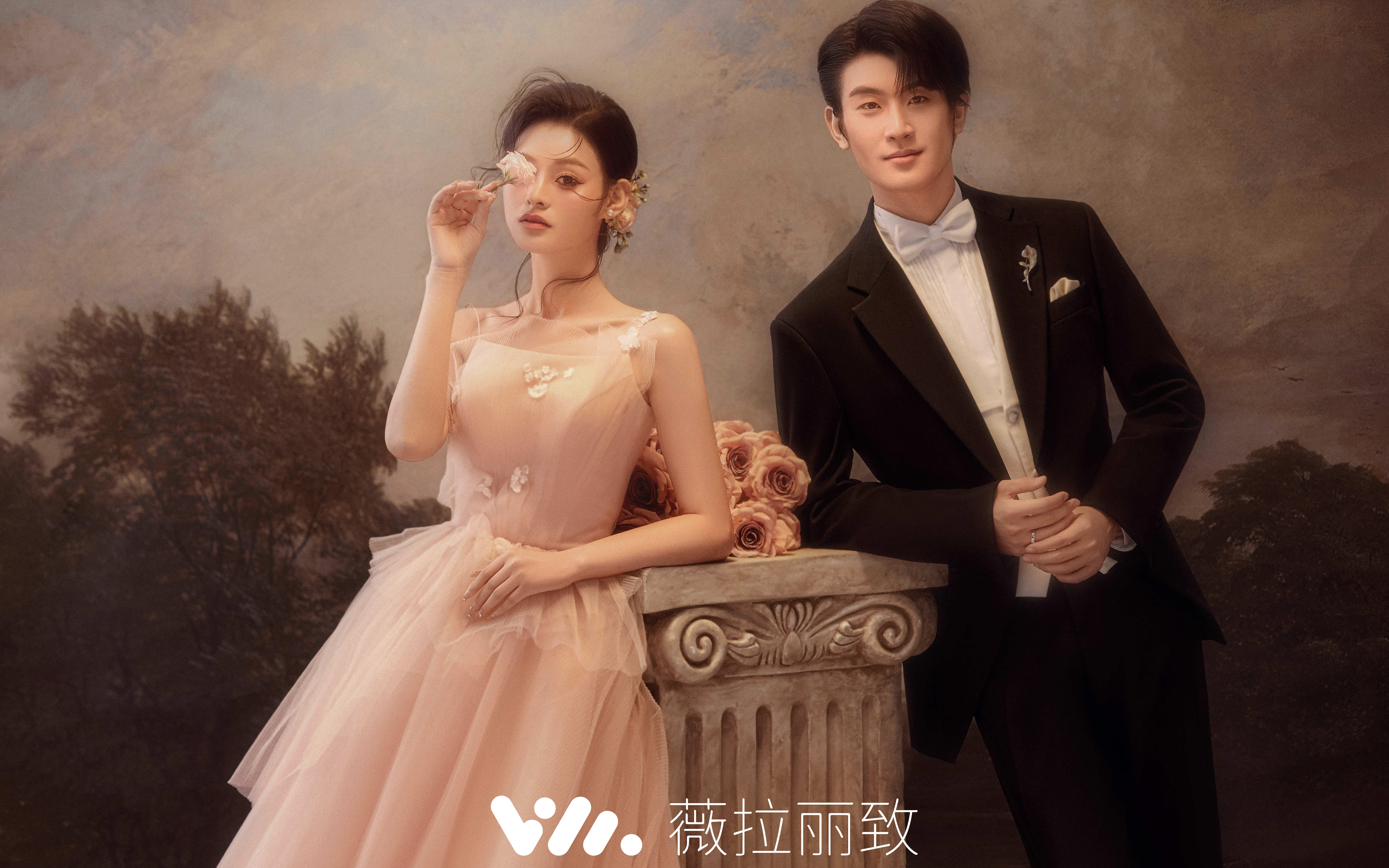 仙女本仙??甜而不膩的粉色油畫風婚紗照
