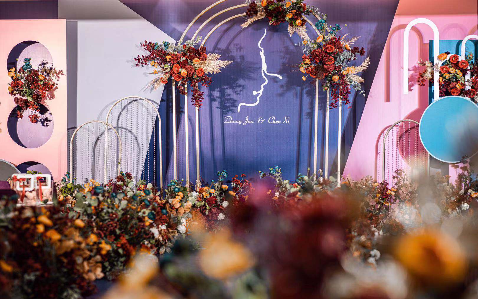 红蓝撞色系婚礼