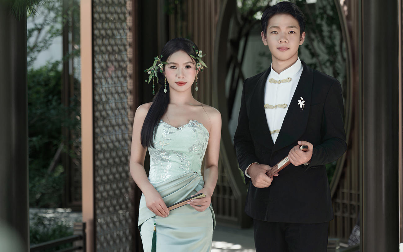 新中式园林婚纱照