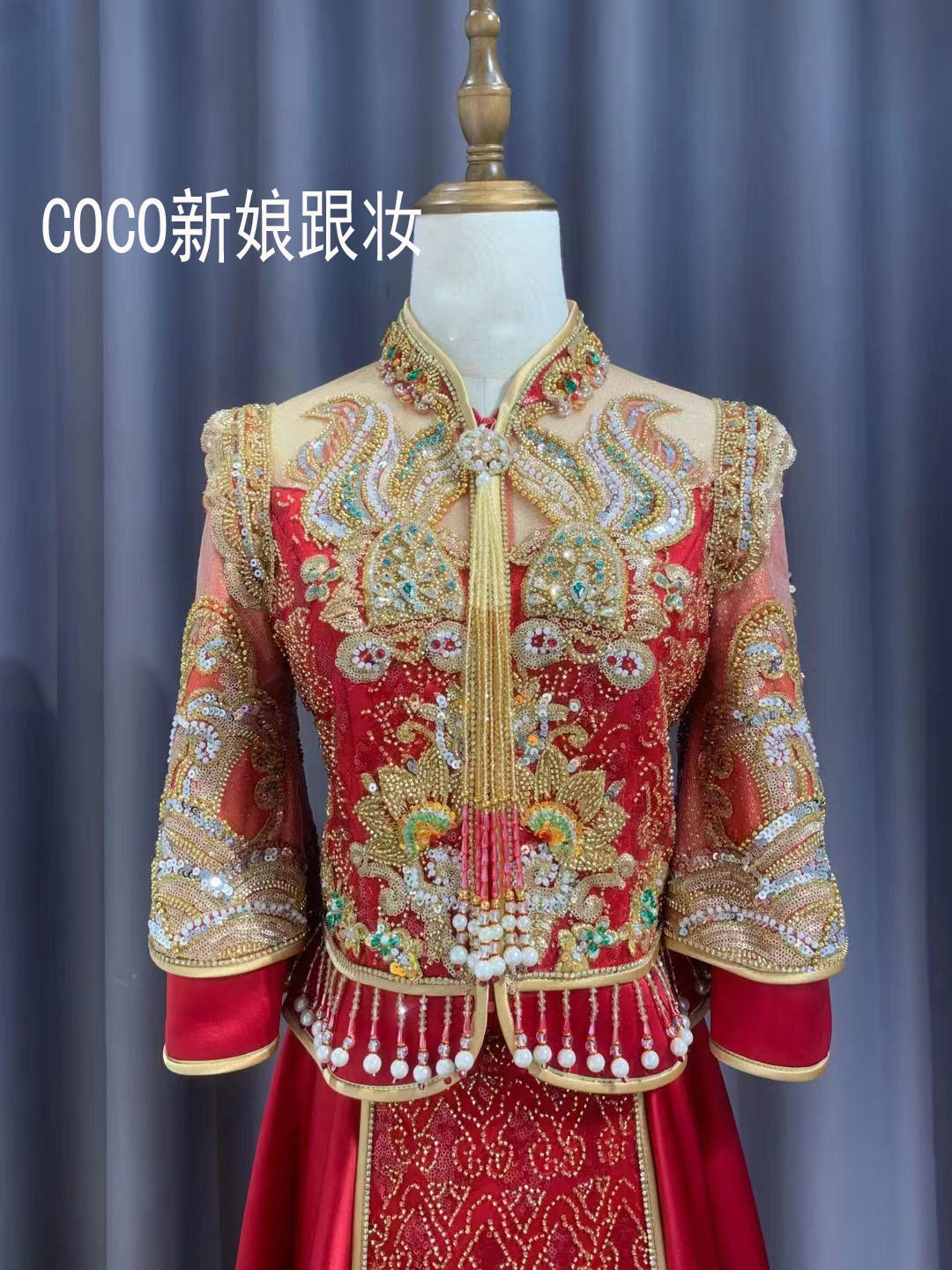 coco新娘跟妆红色大气秀禾造型