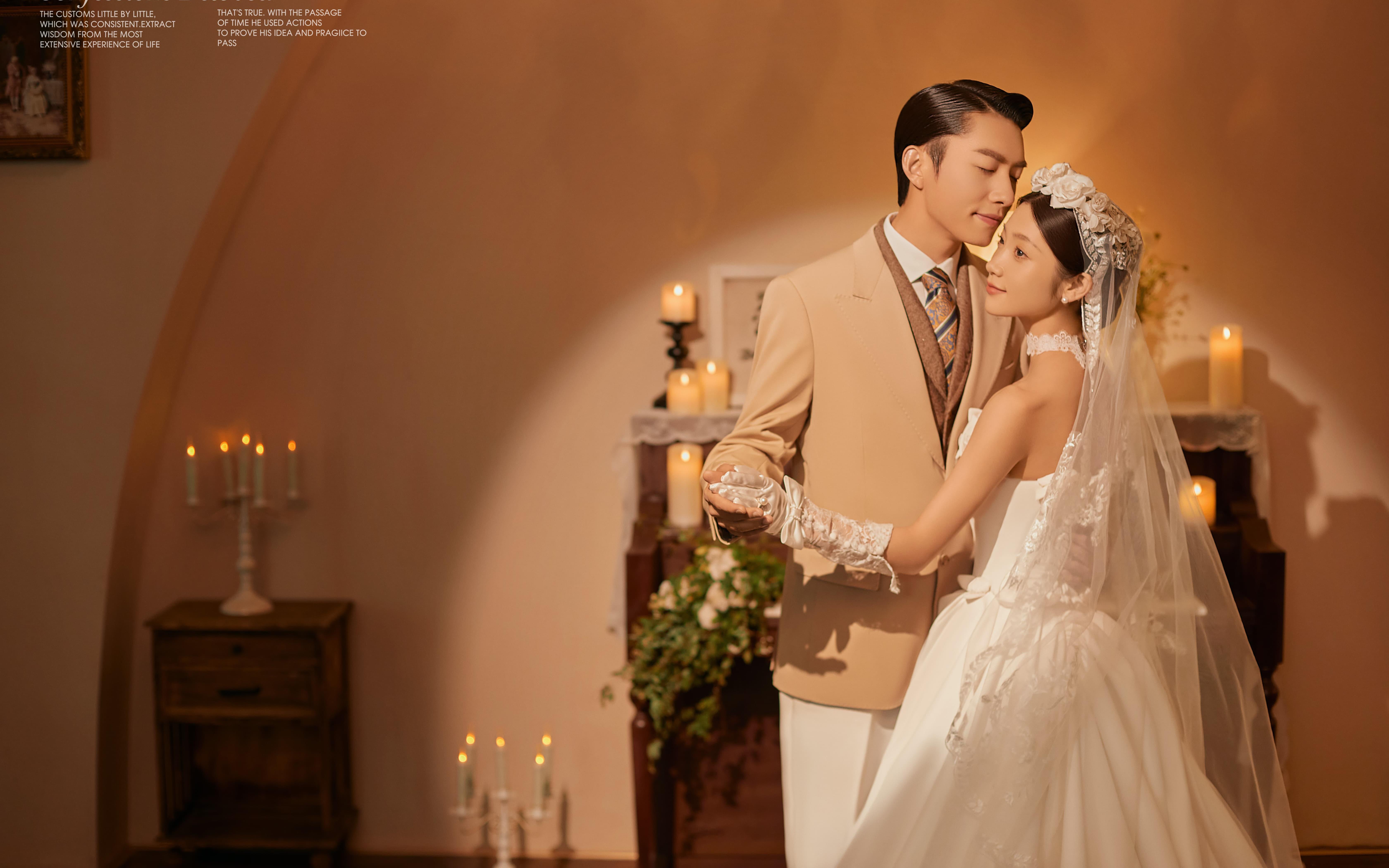 把复古浪漫的协奏曲丨弹进我的法式婚纱照