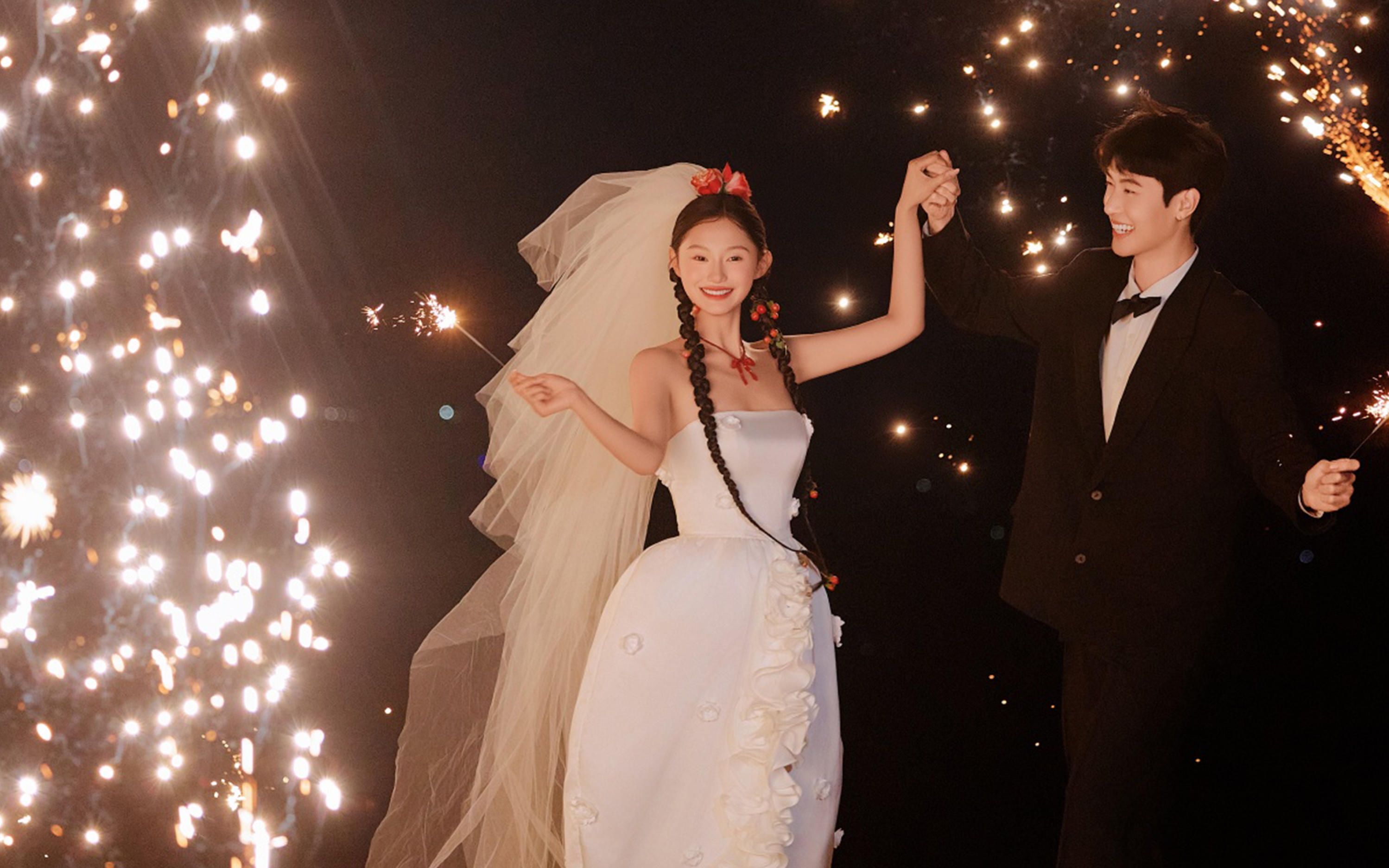 🎉烟花下的浪漫👰🏻夜景婚纱照封神了！✨