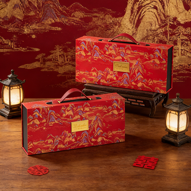 中式国风 良辰吉日高档伴手礼 红色送宾客伴郎伴娘高档礼盒结婚回礼