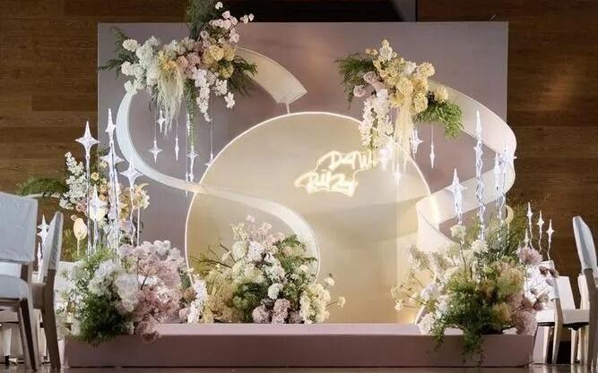 清新香檳色花藝婚禮
