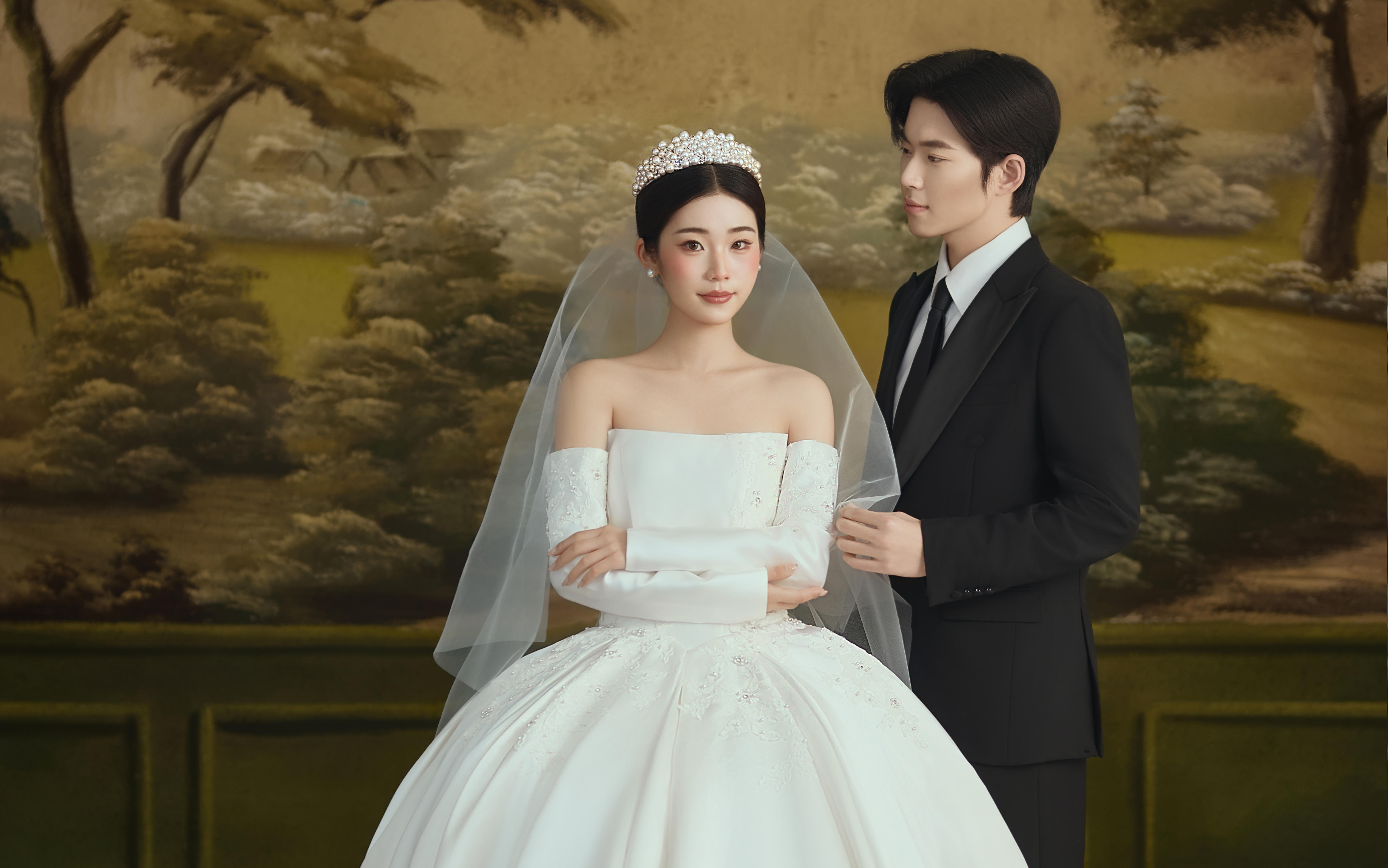 不挑人的高级感！室内油画风婚纱照yyds