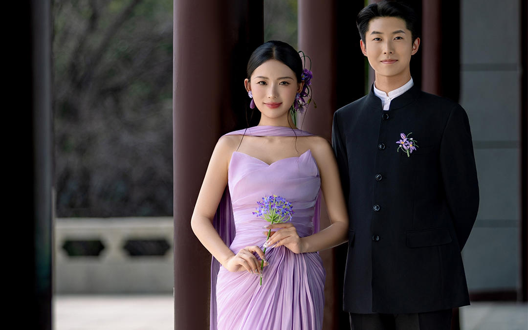 💜紫气东来｜被这组新中式婚纱照美到窒息