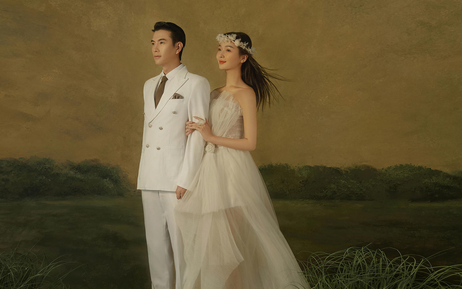 甜系少女的油画风婚纱照，真的直接美到心巴上！