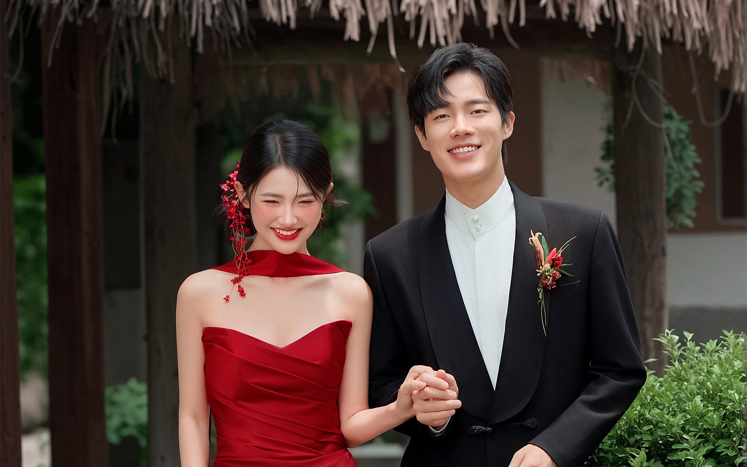 好美的中国红❗园林婚纱照❤️长辈看了都夸