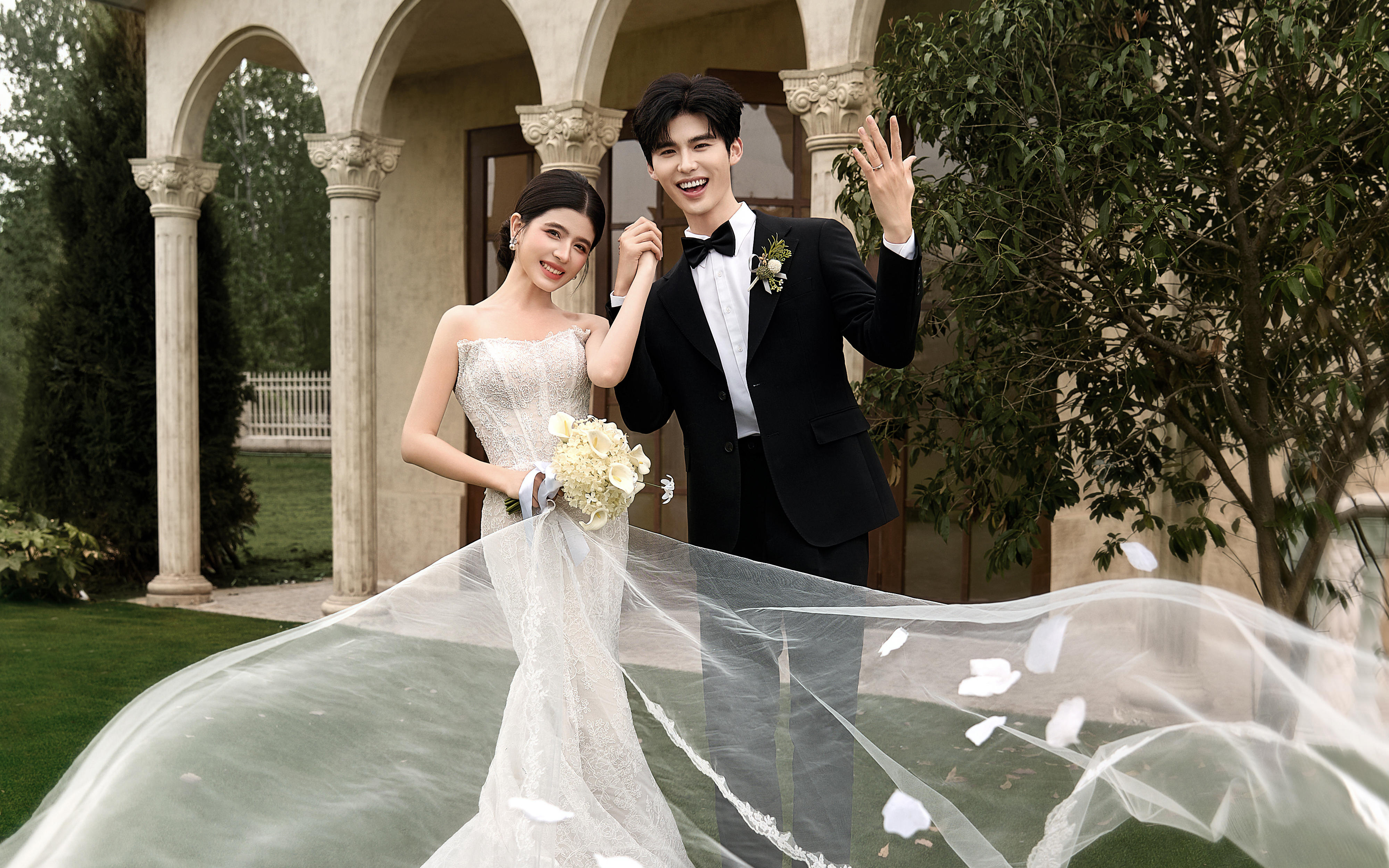 法式莊園浪漫魚尾婚紗照