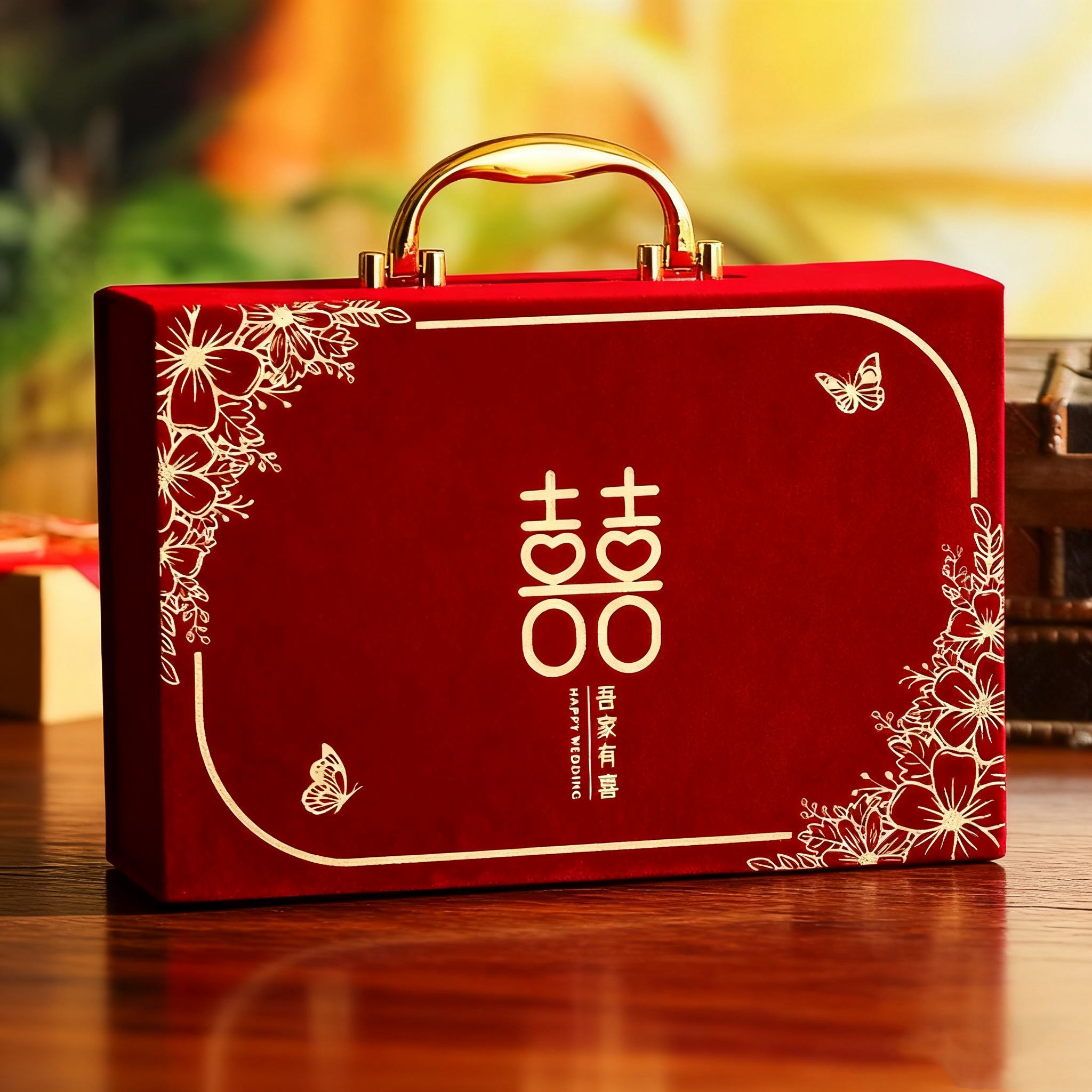 【可装6万起】礼金箱婚订婚彩礼钱聘金盒子现金礼盒彩礼箱新娘嫁妆陪嫁