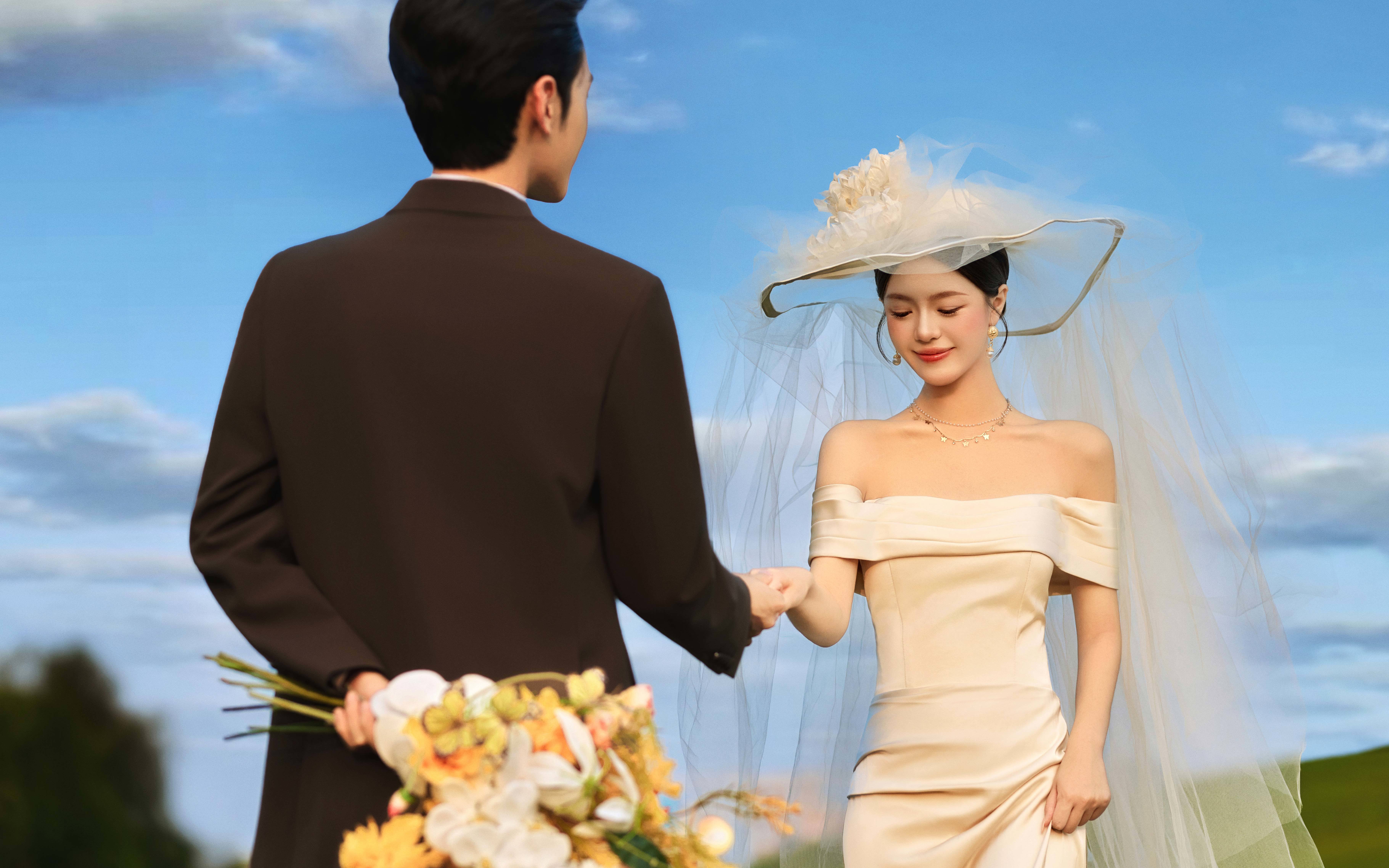 法式草坪婚紗照天花板?夢(mèng)中情照了
