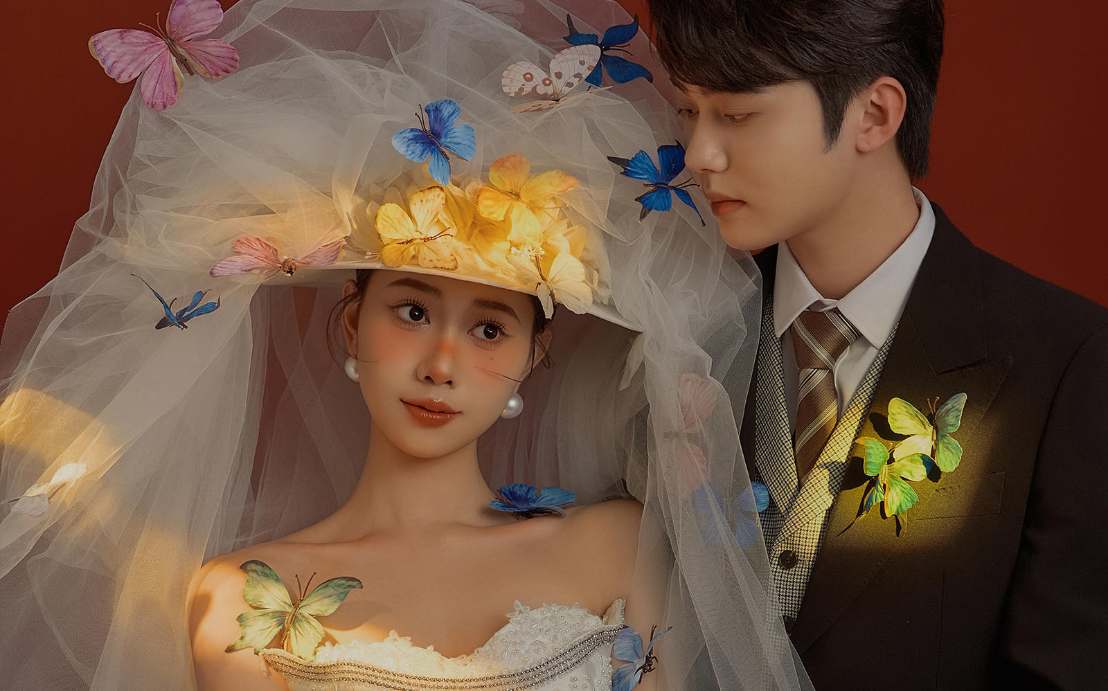 復(fù)古光影氛圍感婚紗照