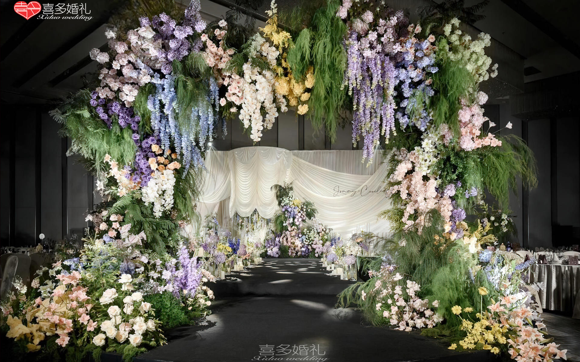 【喜多婚礼】白色布幔造型婚礼布置