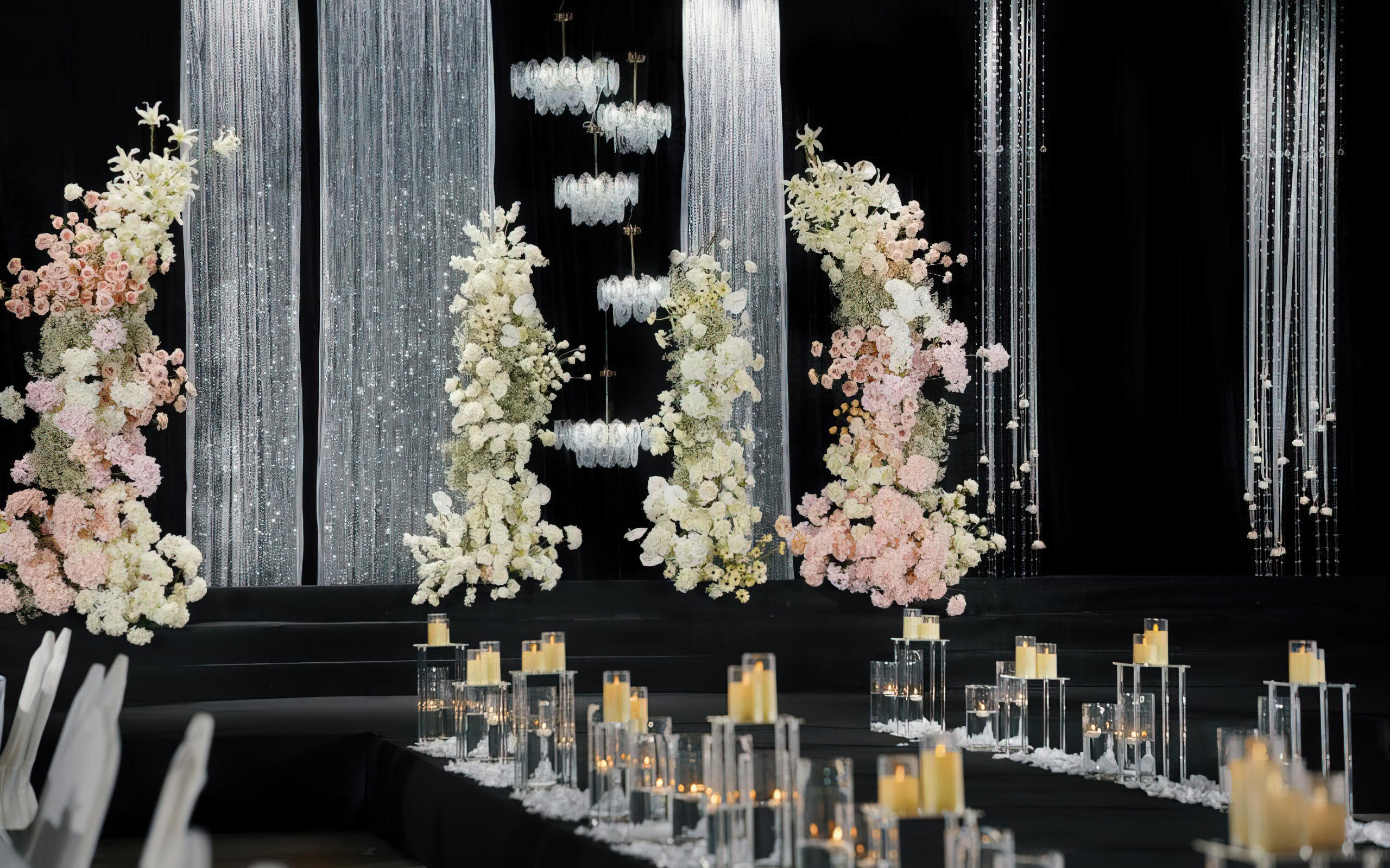 纯色线帘简约高级婚礼