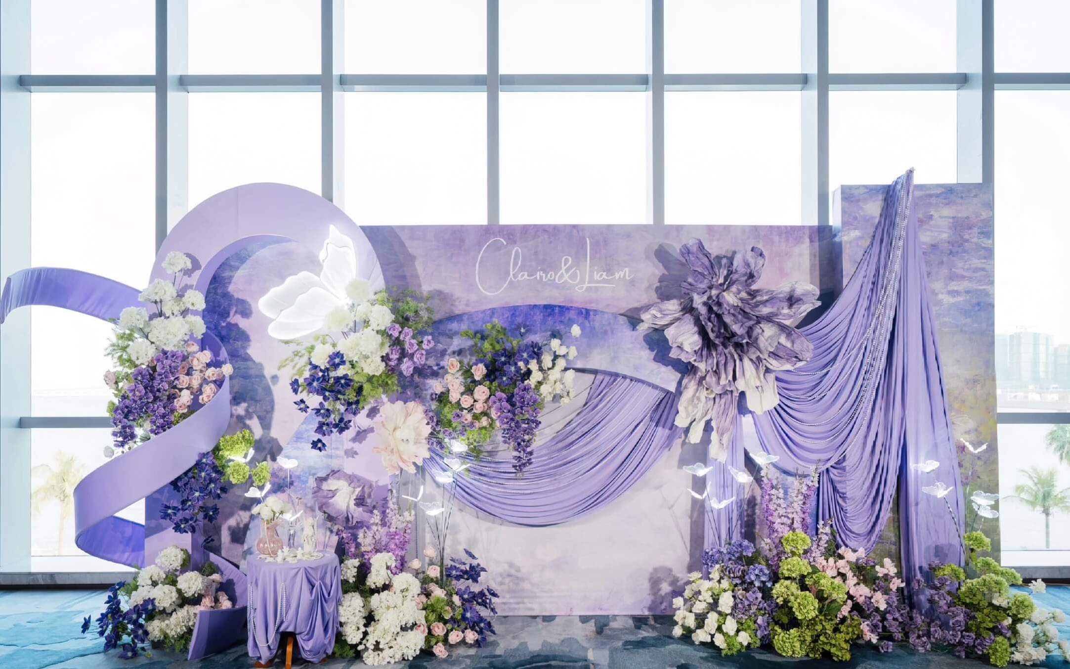 【礼行纪婚礼】紫色油画莫奈布幔婚礼