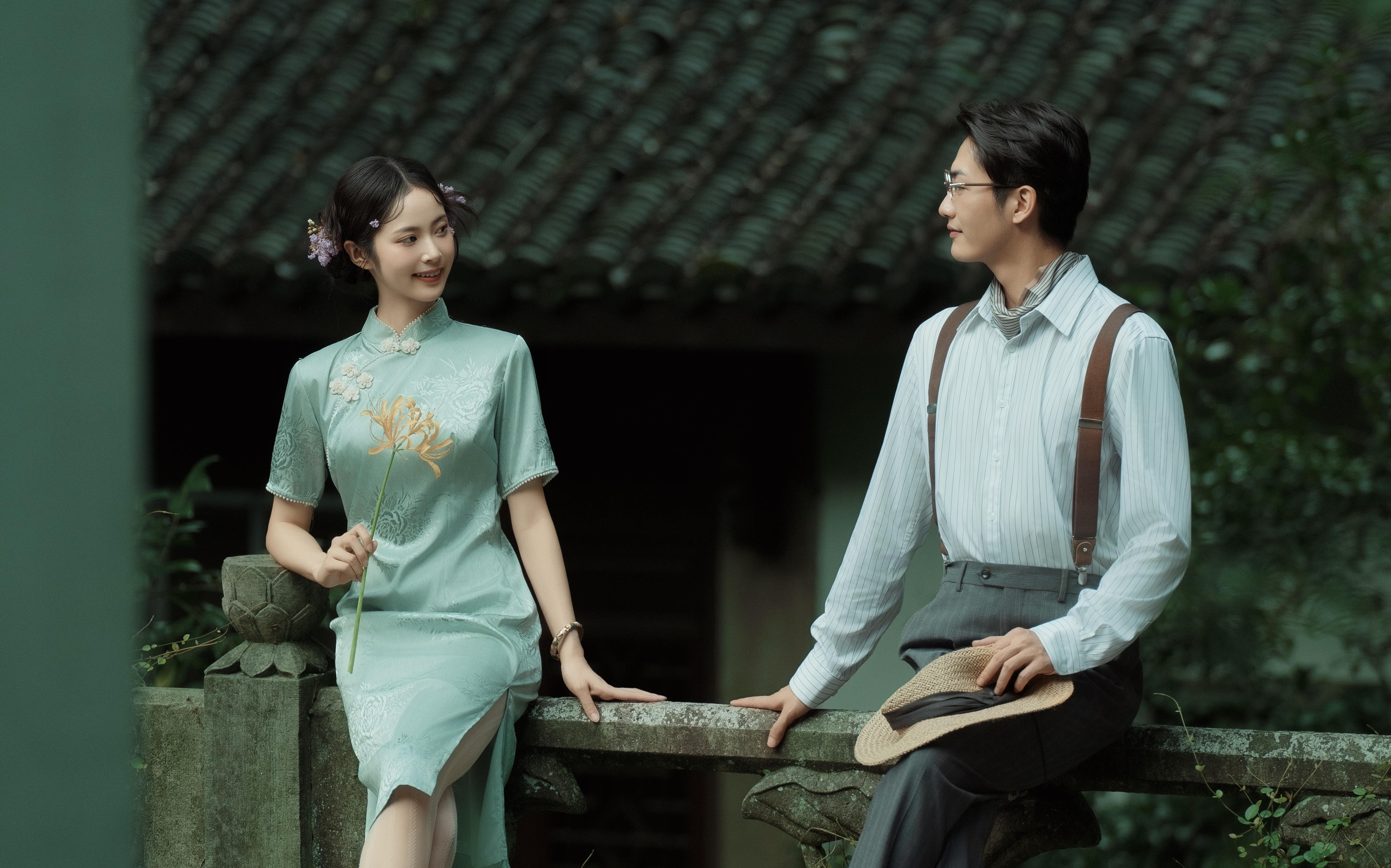 时光里的东方韵味 一眼万年的园林旗袍婚纱照