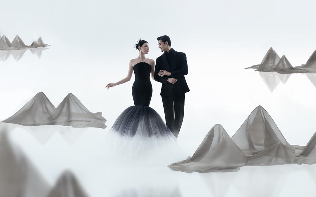 纯美国风腔调|小众创意水墨工笔画婚纱照！