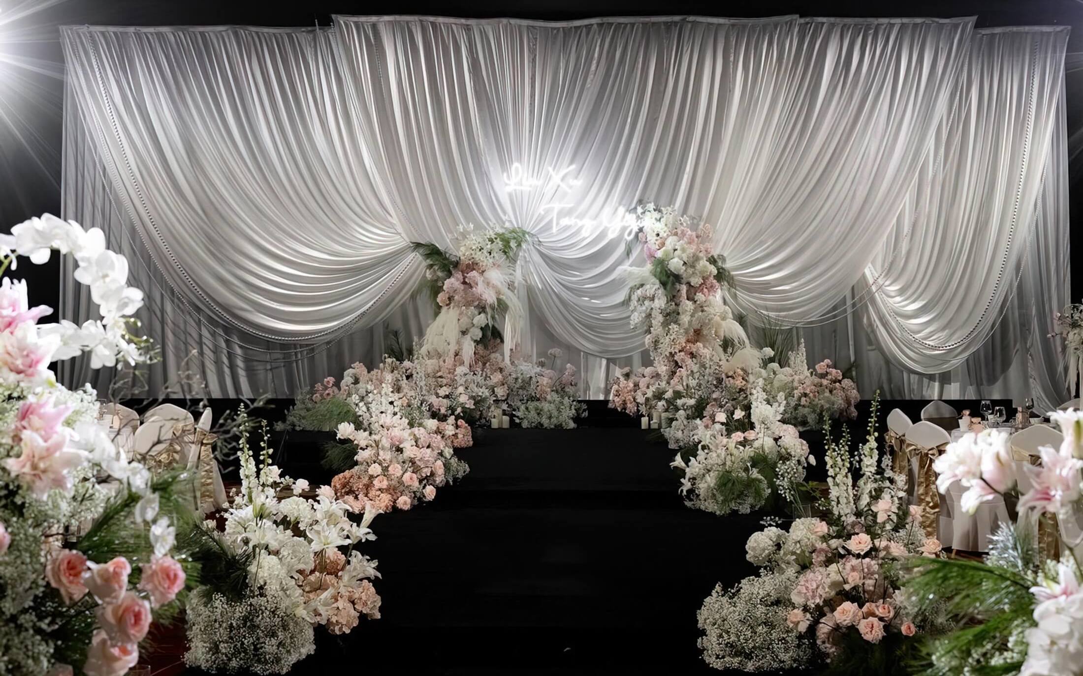 【夢(mèng)幻婚慶禮儀策劃】珍珠白韓式布?；槎Y