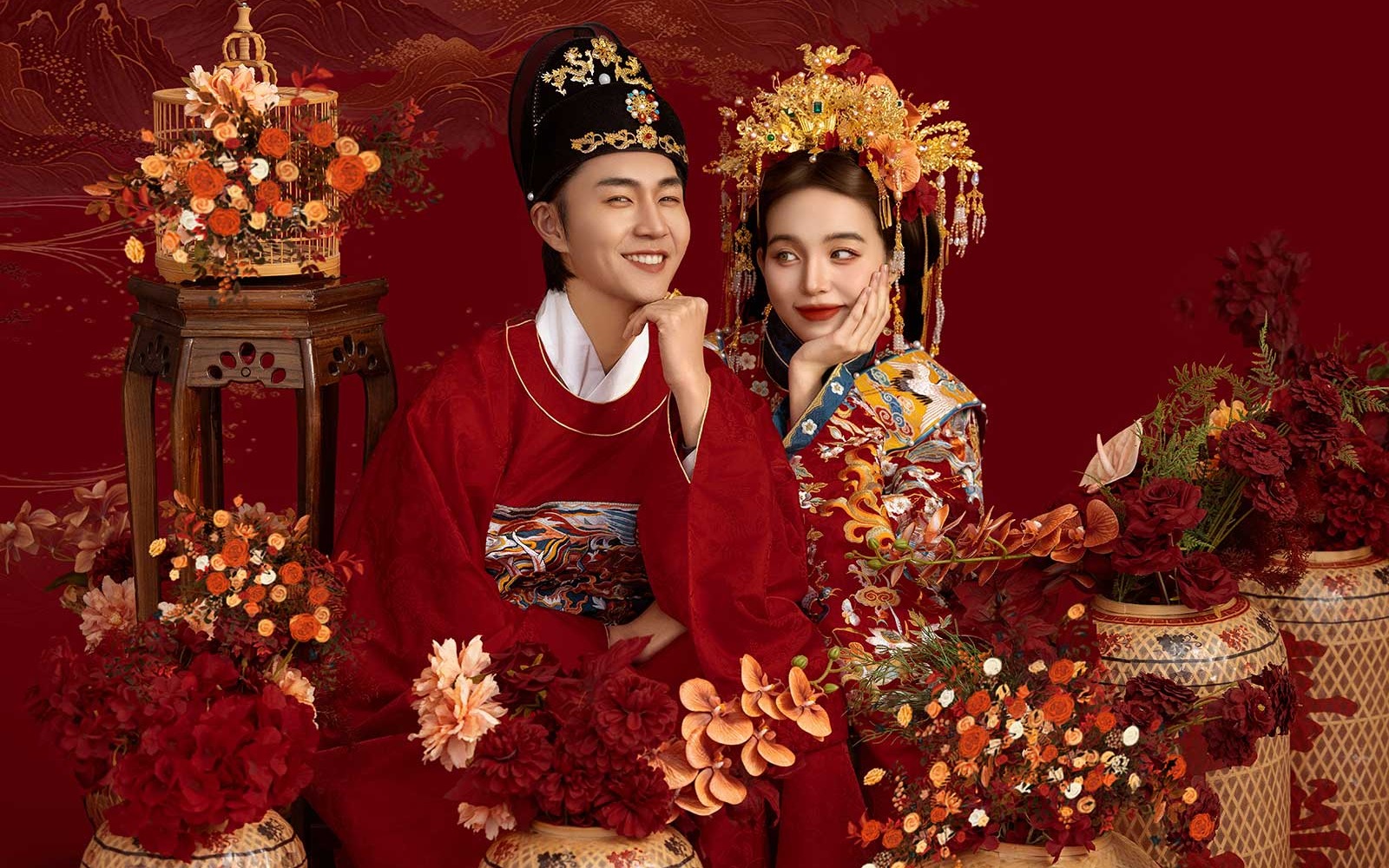 公主嫁到❤被猛夸的汉服婚纱照好有仪式