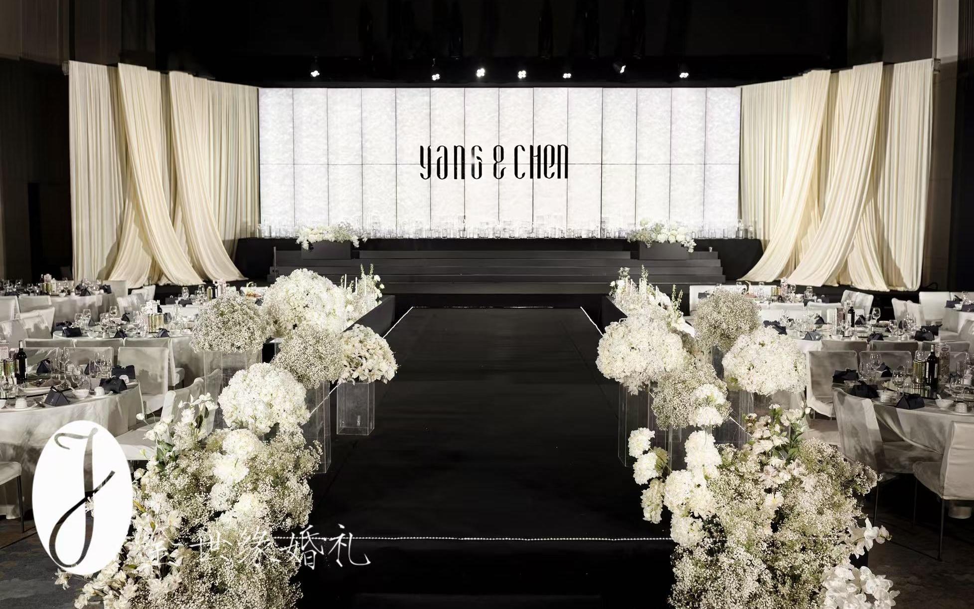 金世緣|奶白色布幔韓式婚禮布置