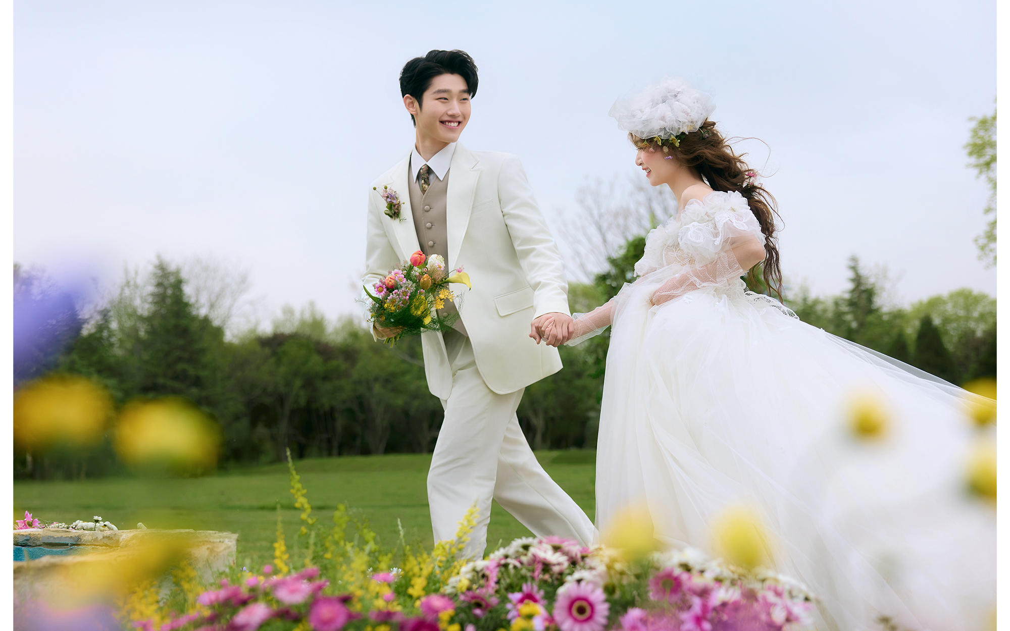 法式夢幻感拉滿的莊園婚紗照（迷迭花園）