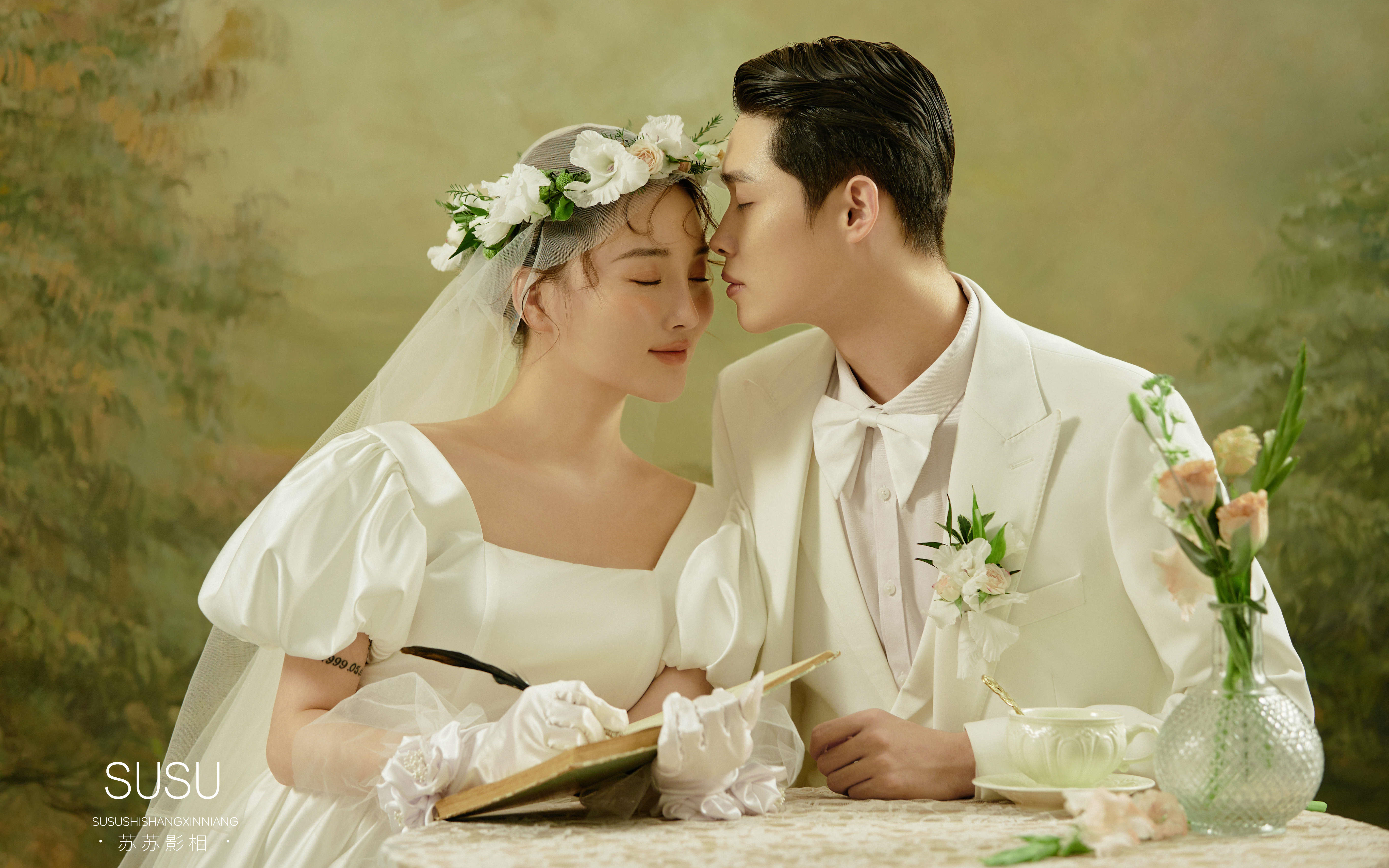 优雅而复古的油画婚纱照！美到窒息