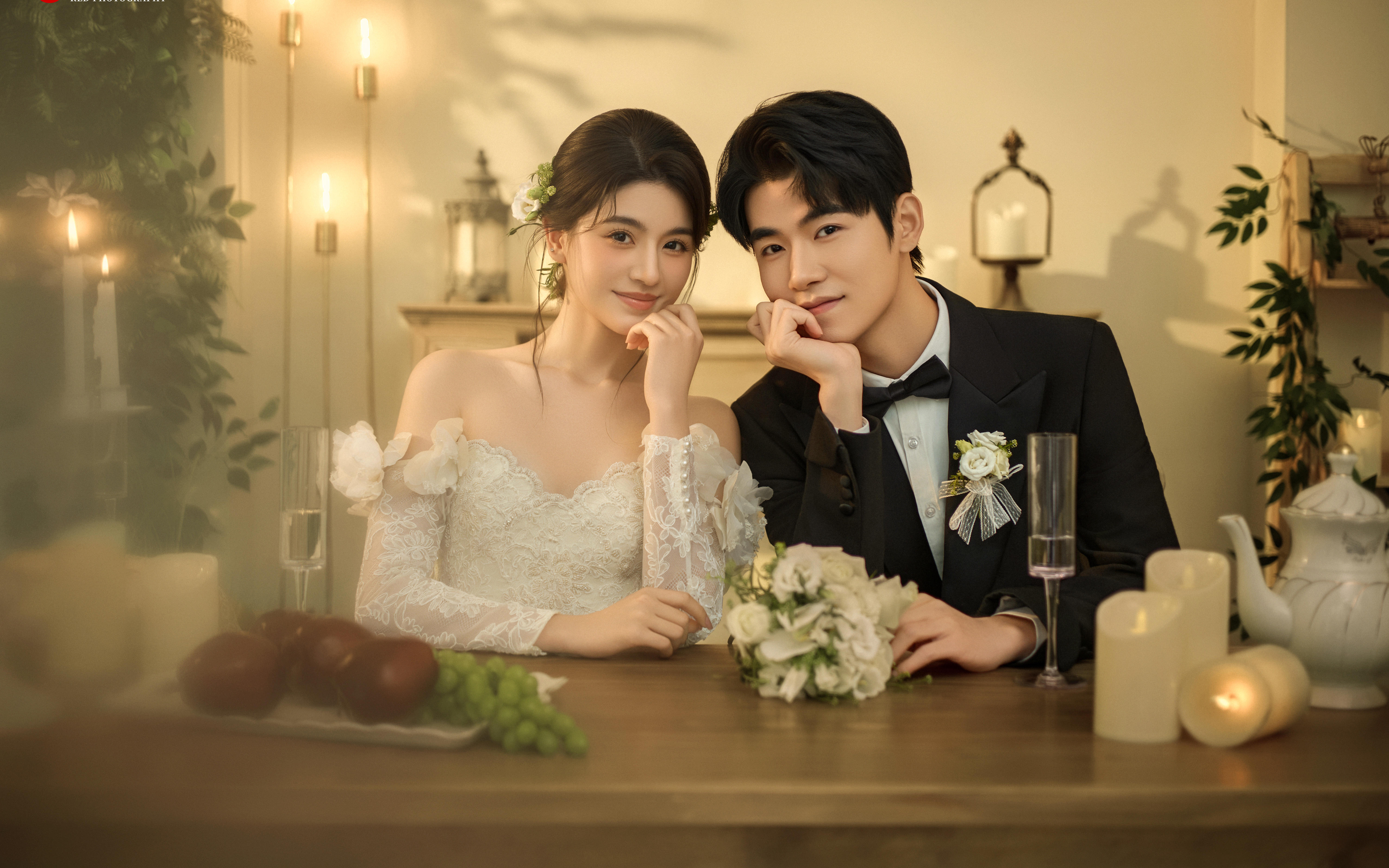 不愧是00后嚴選 法式花房婚紗照故事感