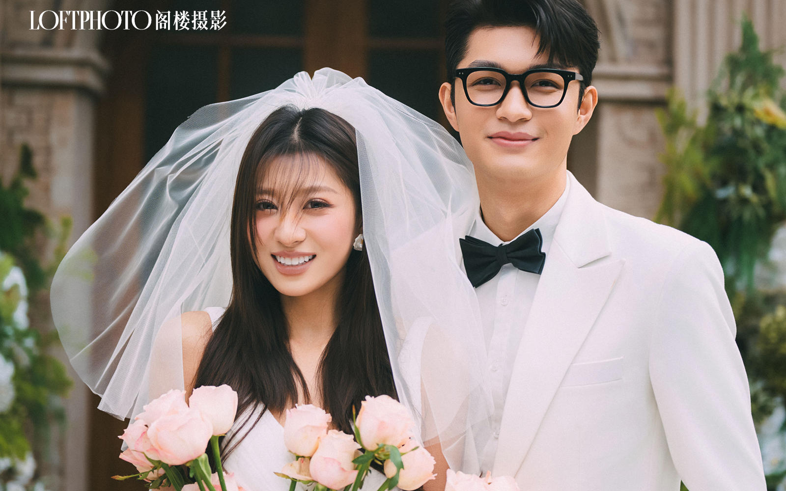 復(fù)古莊園的粉玫白紗，定格清甜浪漫瞬間