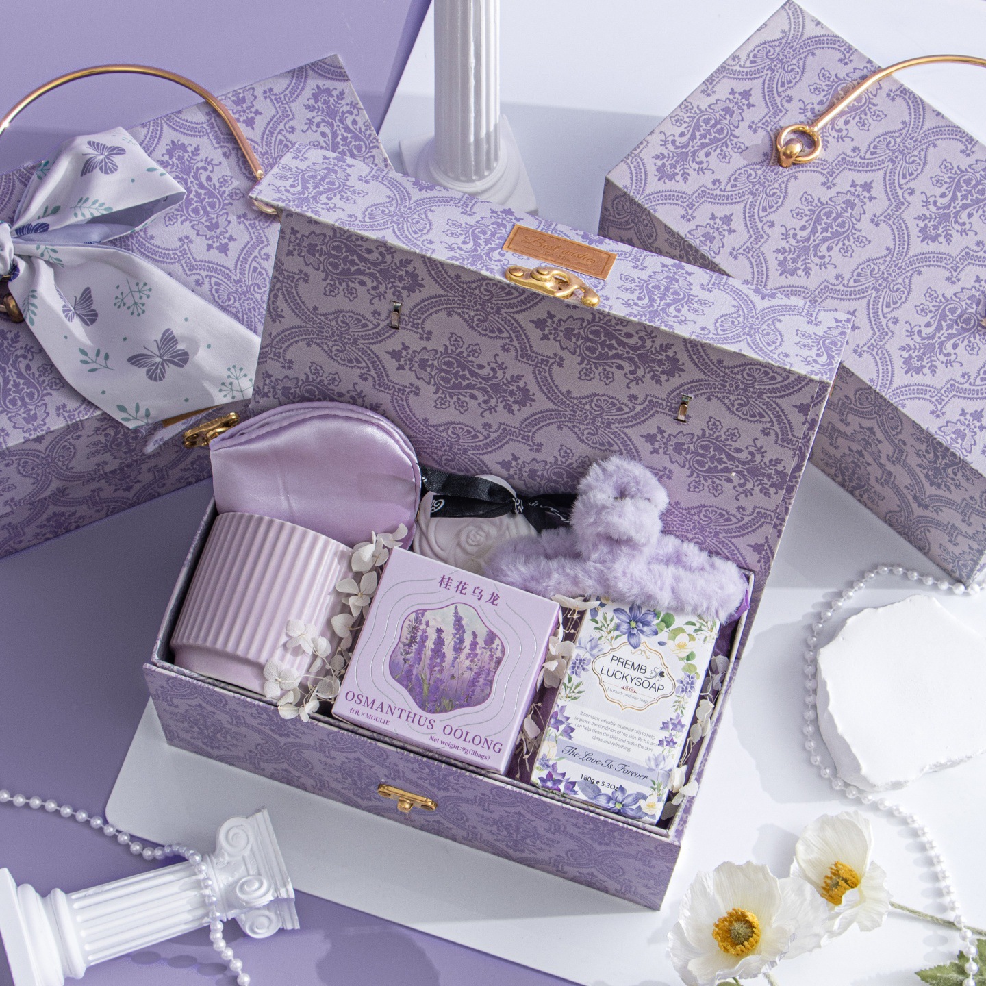 小眾高級(jí)感伴手禮  新娘送閨蜜姐妹團(tuán)回禮禮盒 紫藤花園 