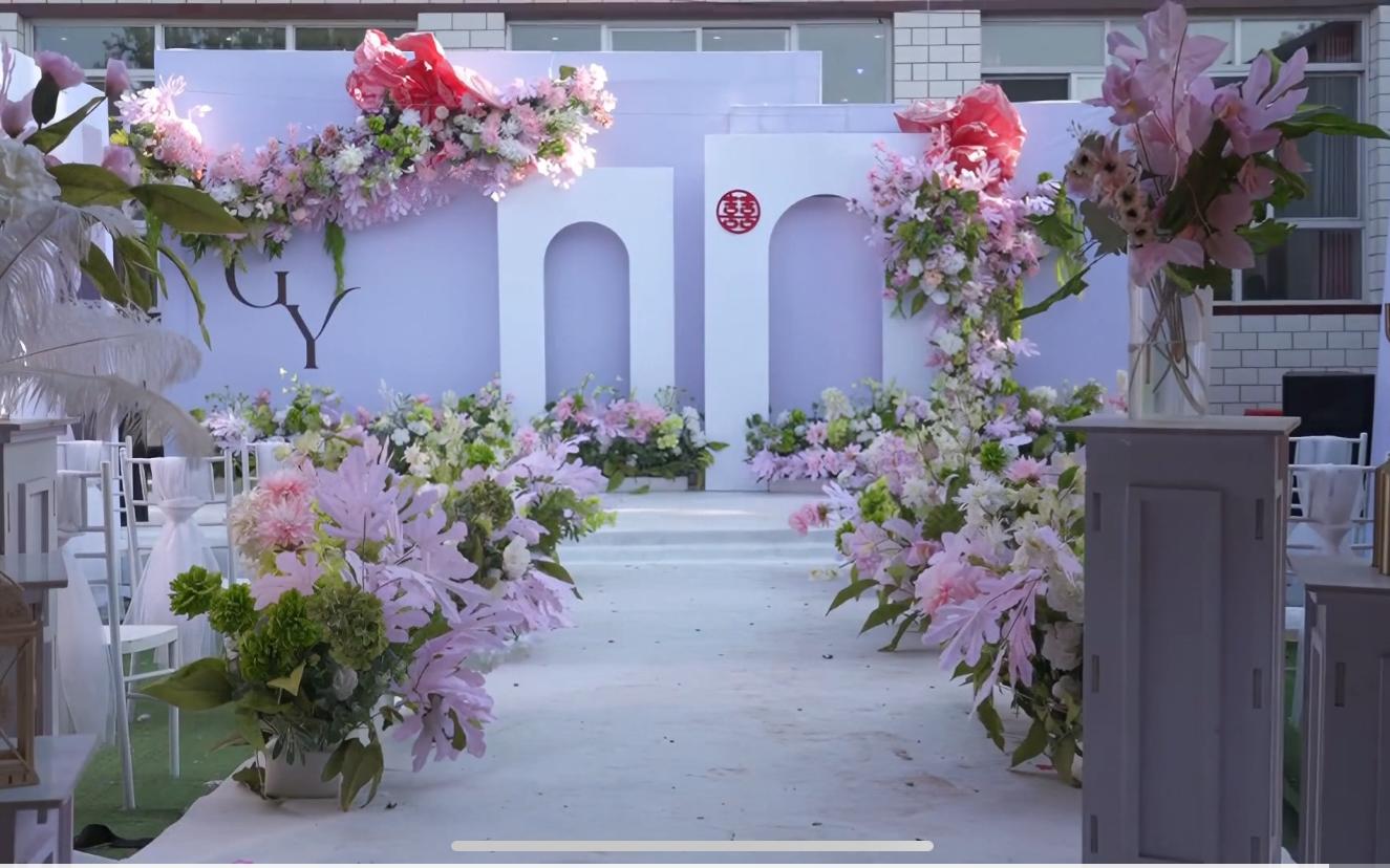 白粉色庭院韩系婚礼