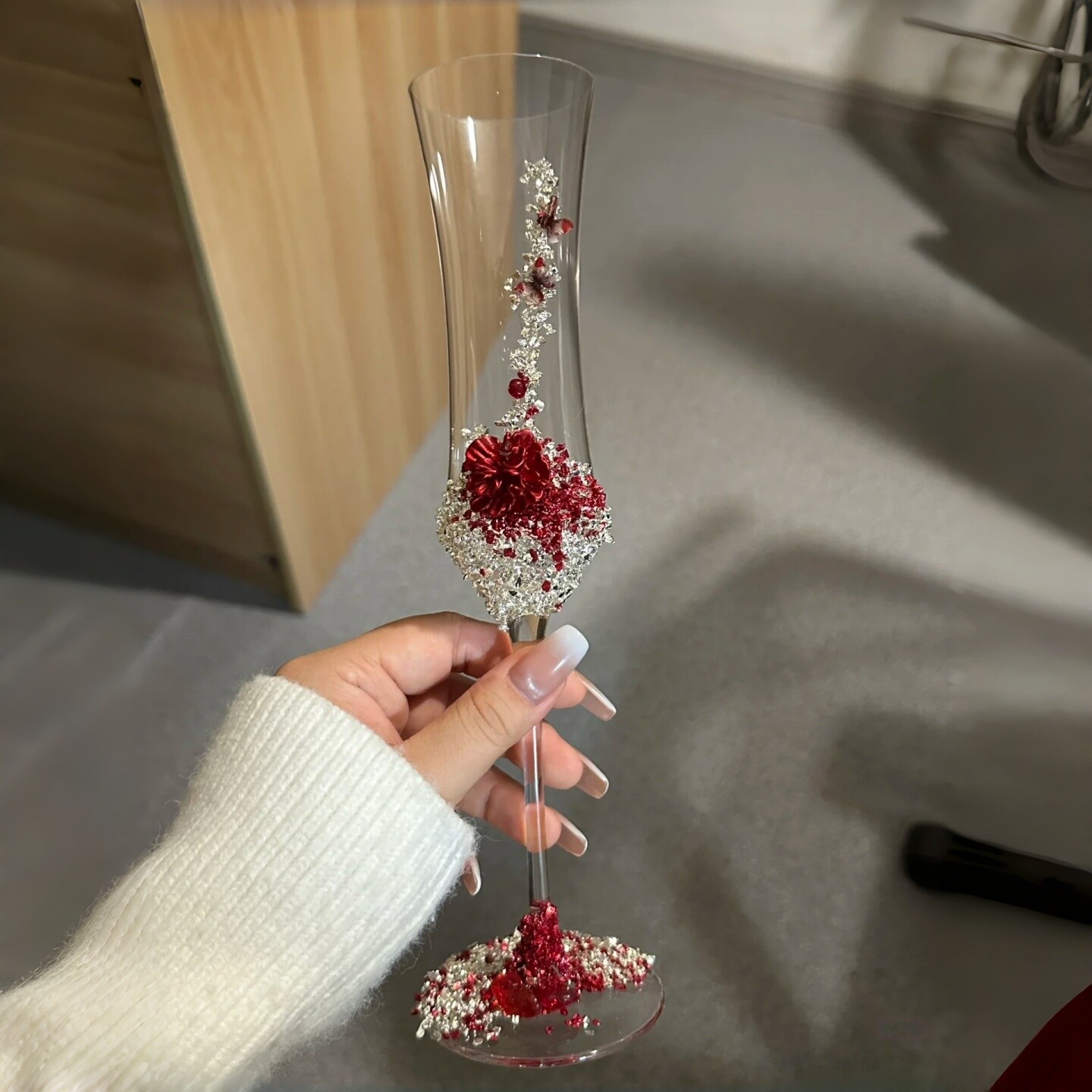 敬酒杯diy一对婚礼礼盒结婚材料包高级感香槟杯新娘婚庆订婚礼物