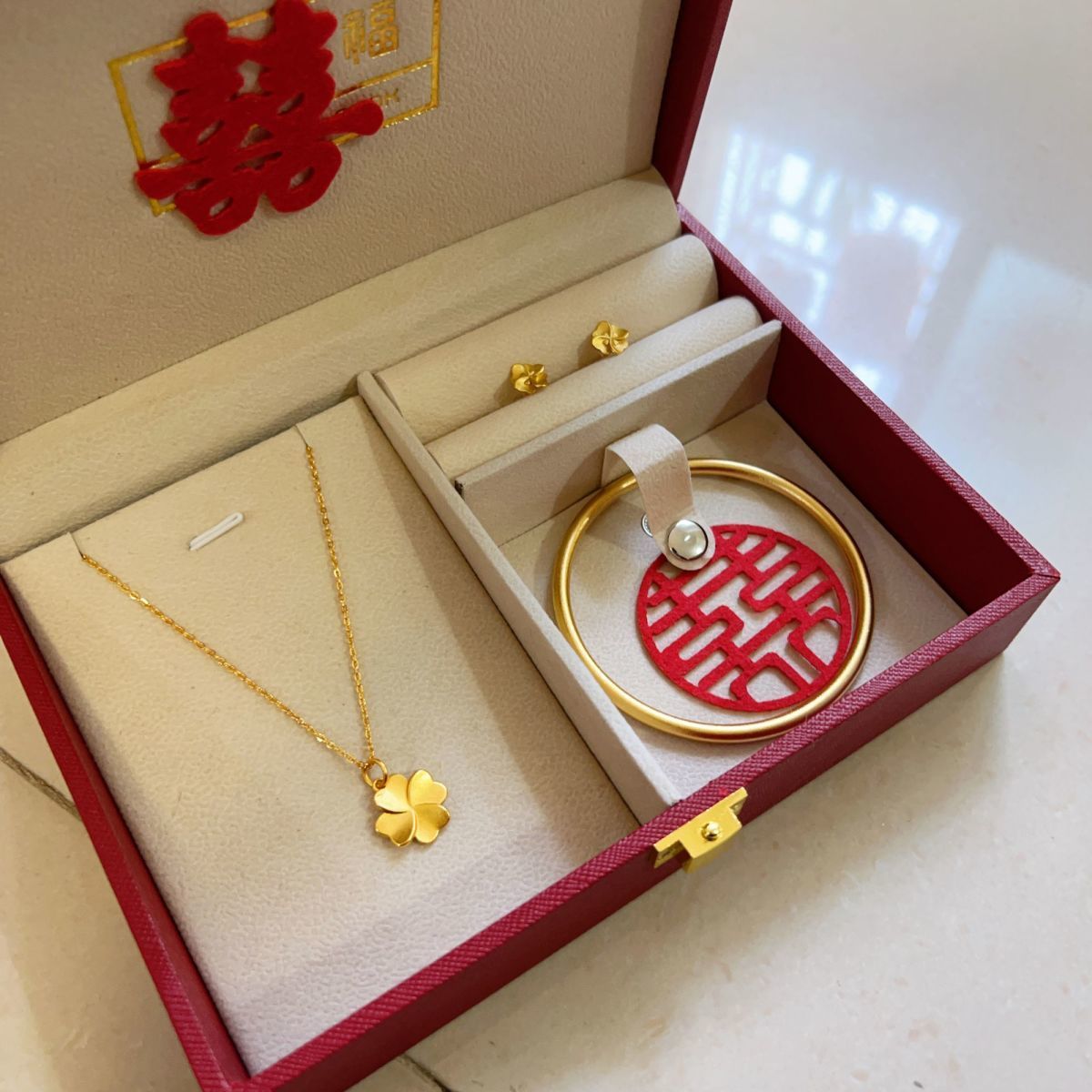【道具五金】大牌仿真首饰五金七件套三金订婚结婚