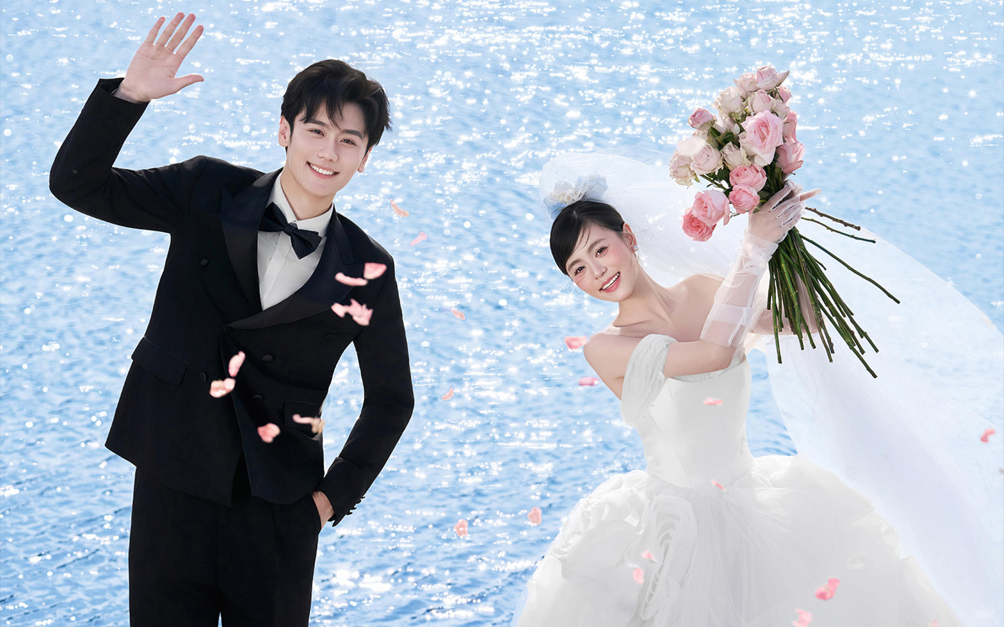 风与海的歌，我与你的诗🌊浪漫海景礁石婚纱照