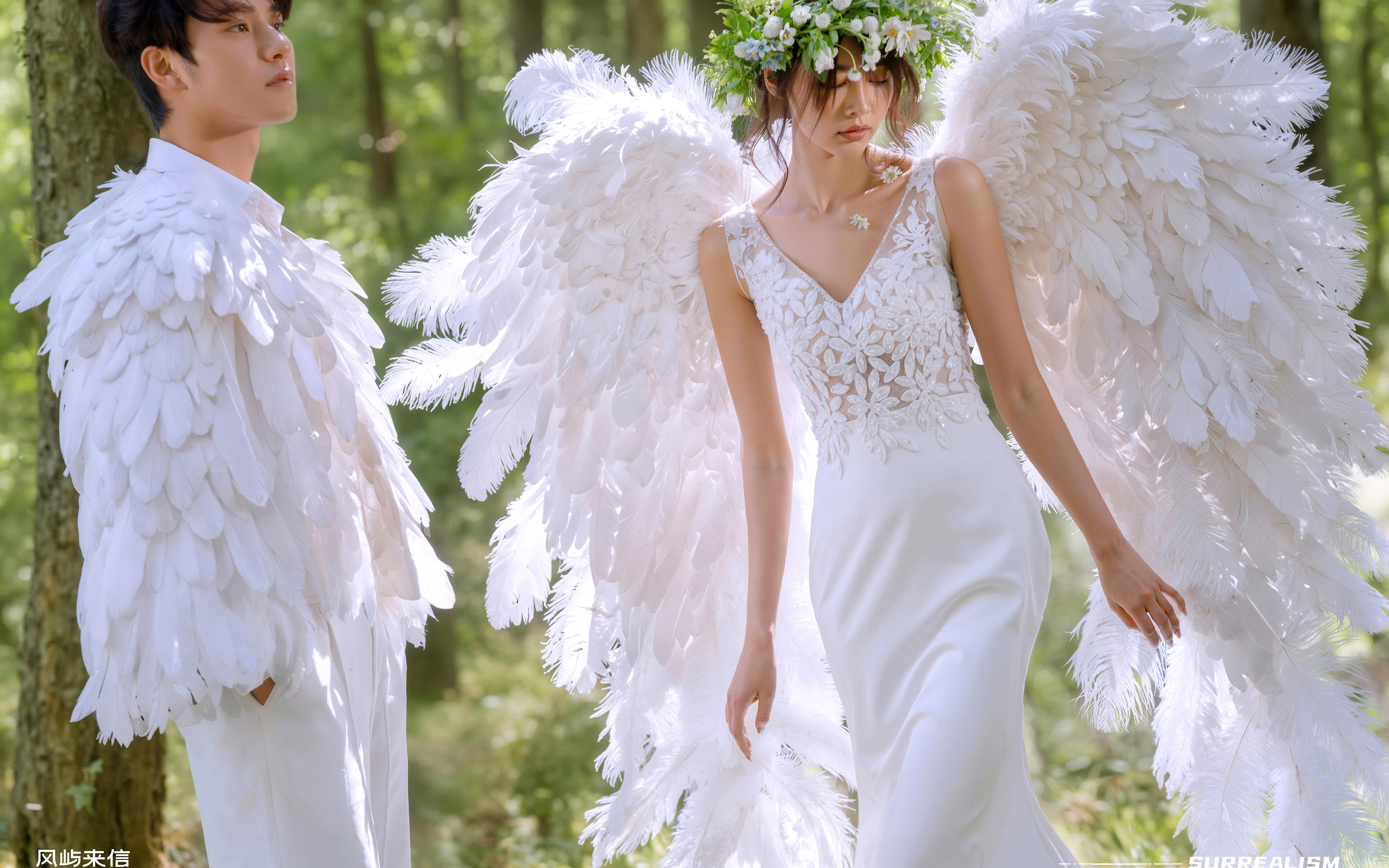 【風(fēng)嶼來(lái)信】森林里的白翼天使~夢(mèng)幻婚紗照~