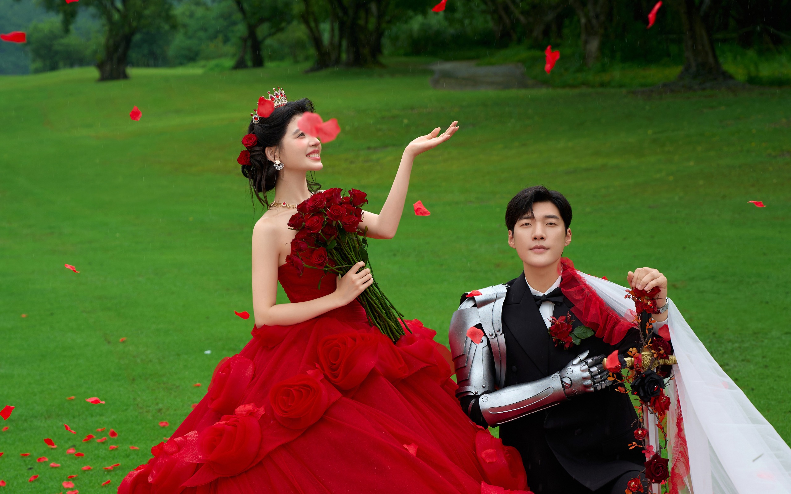 <玫瑰森屿>草坪森系婚纱照