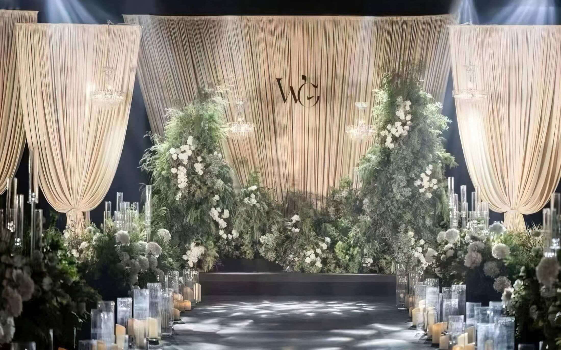 MEMO美慕|香槟色布幔自然系韩式婚礼