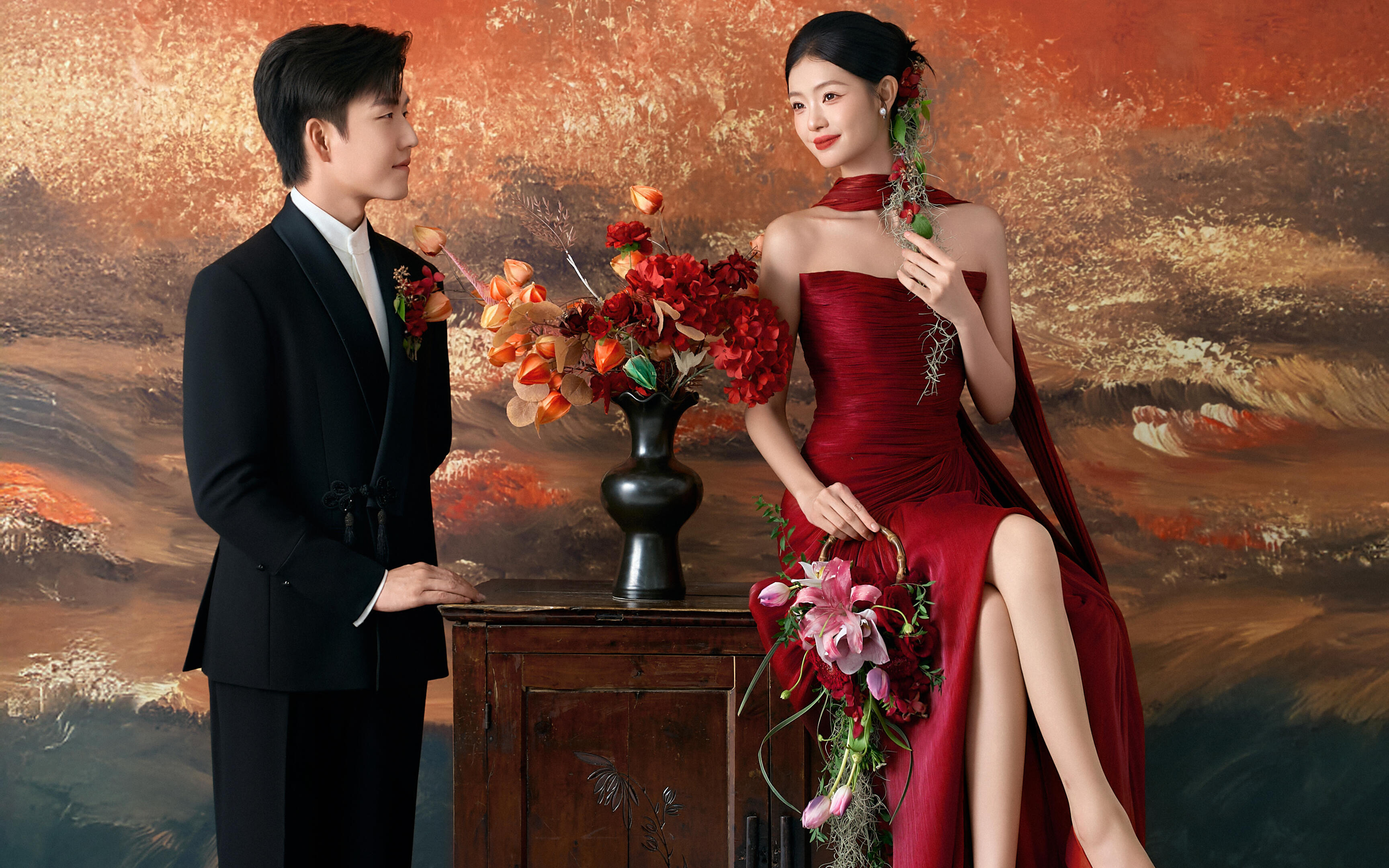 新中式油画风婚纱照