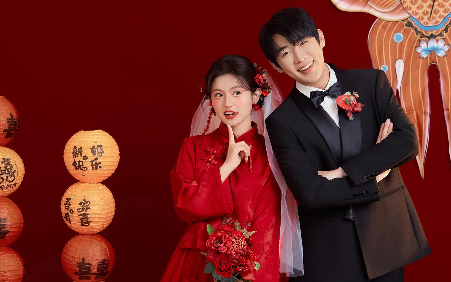 ❤️中式喜嫁婚纱照｜把传统浪漫和俏皮感焊死在一块