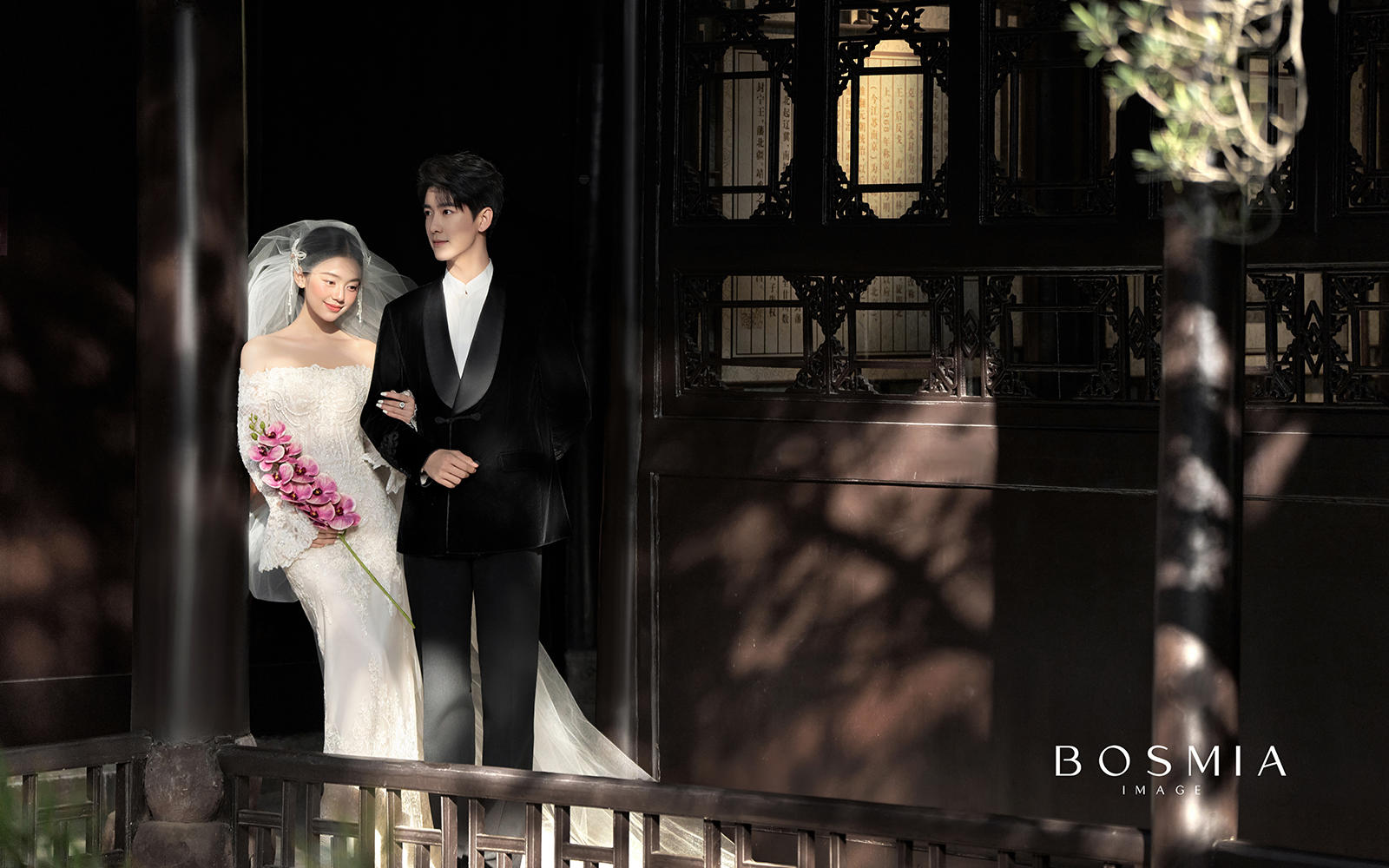 【园林系列】新中式外景园林婚纱照