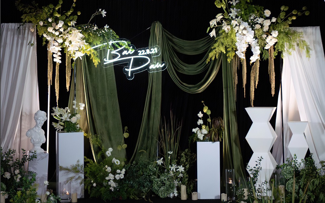 简单干净清新森系绿色系布艺婚礼