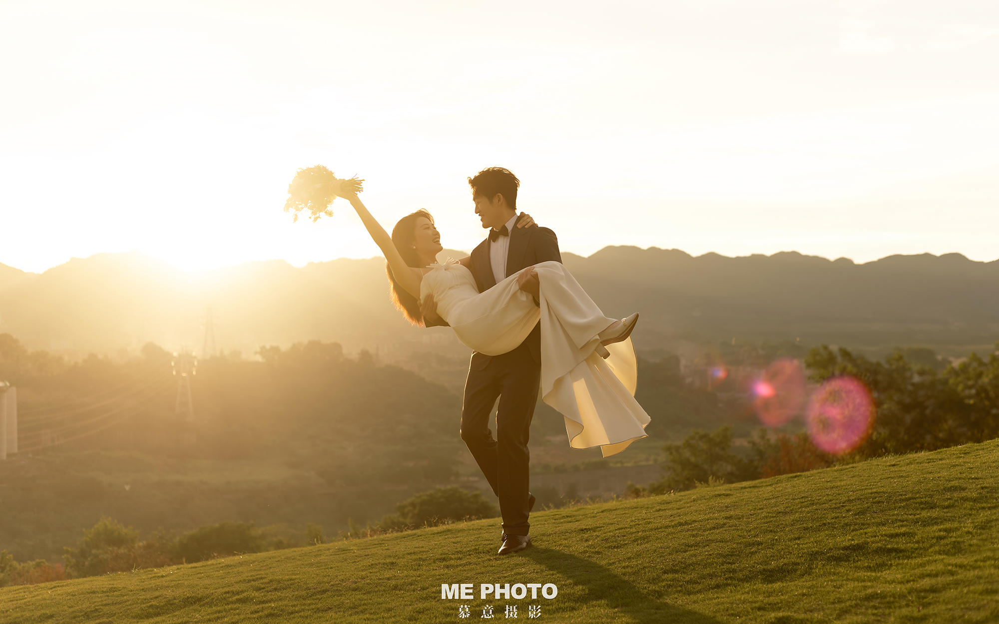 夕陽電影感婚紗照