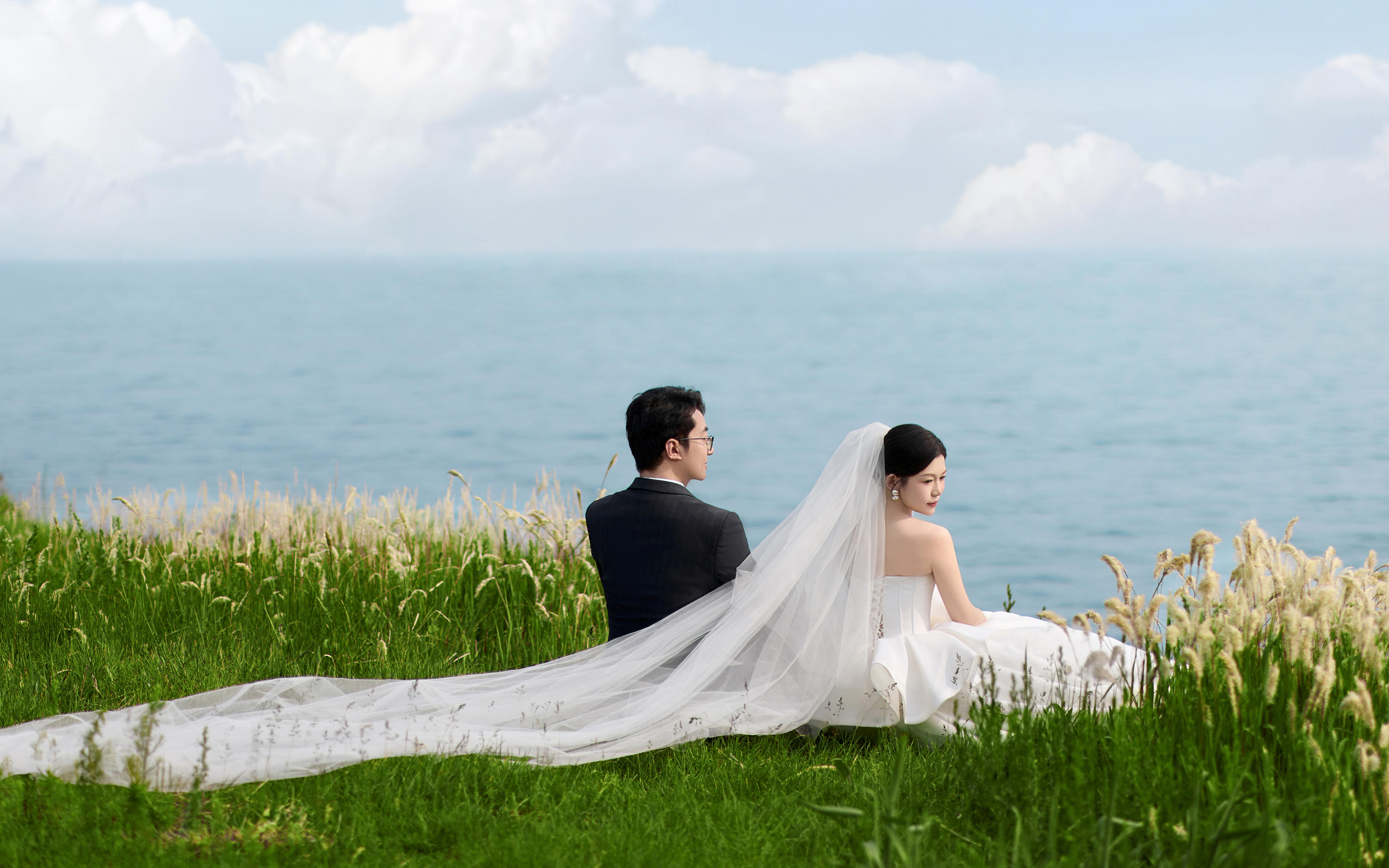 高级感满满的高尔夫草坪婚纱照，太美了💕 