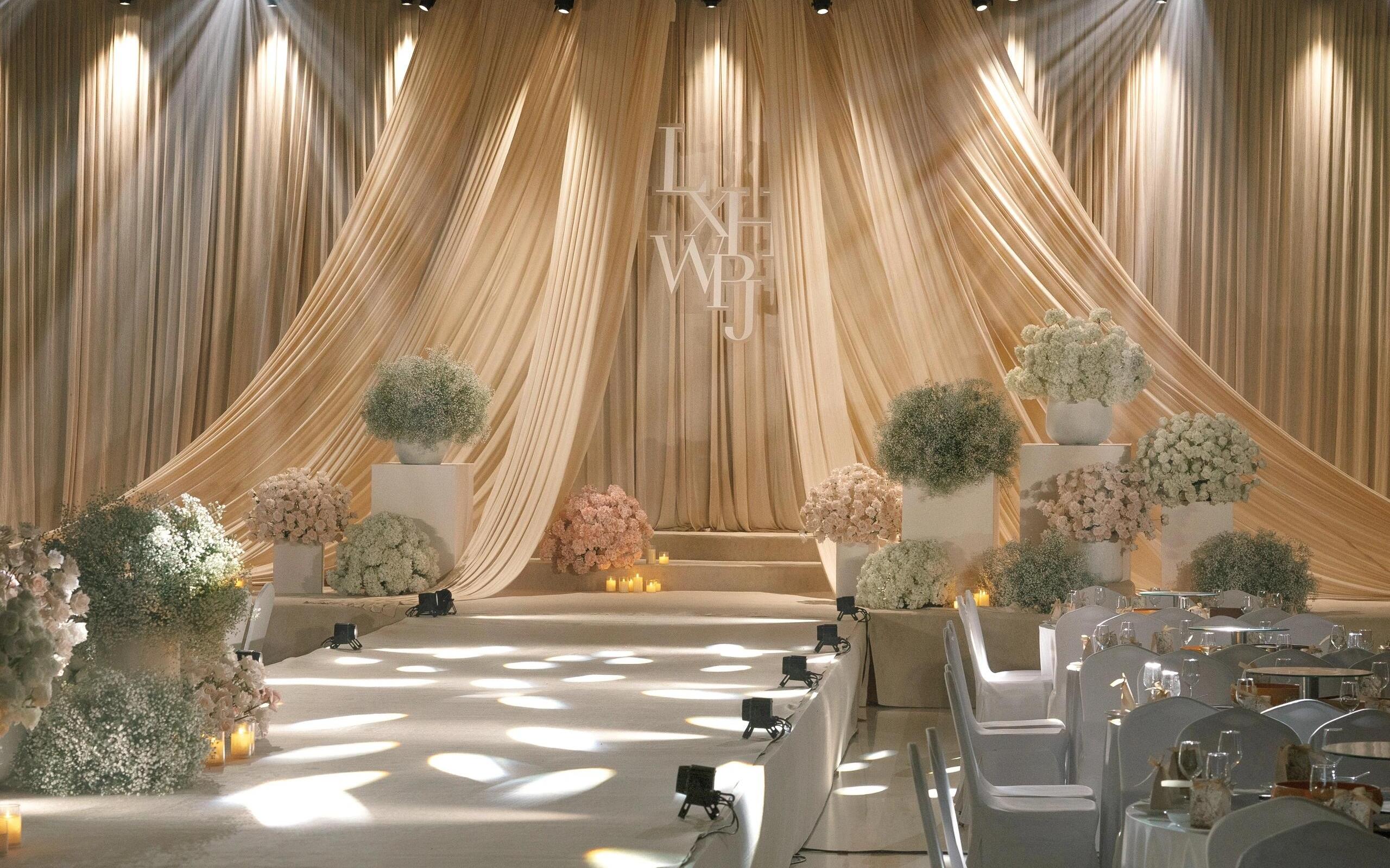 韩式香槟色布幔婚礼