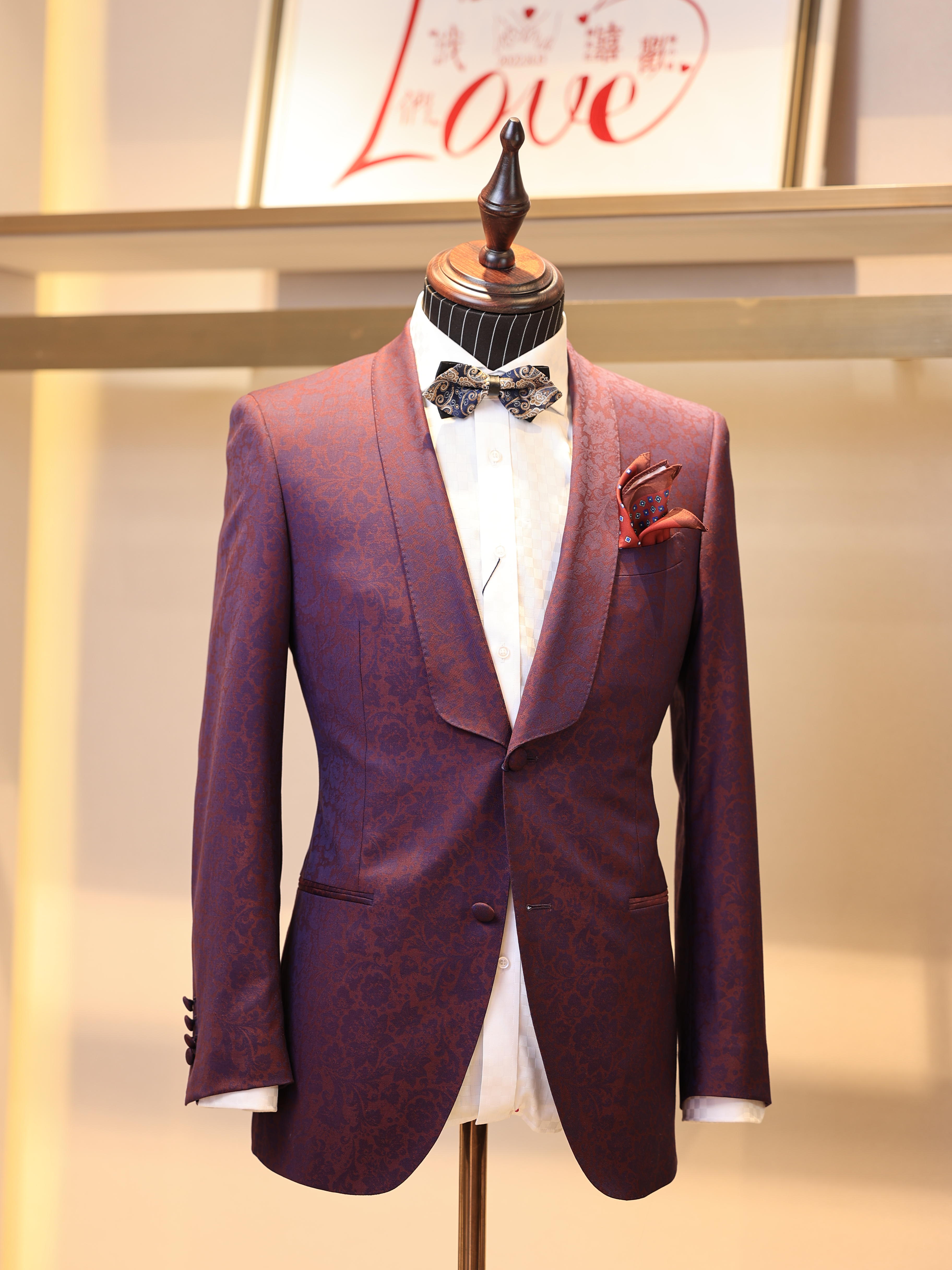 Σ西格玛 酒红色枪驳领礼服