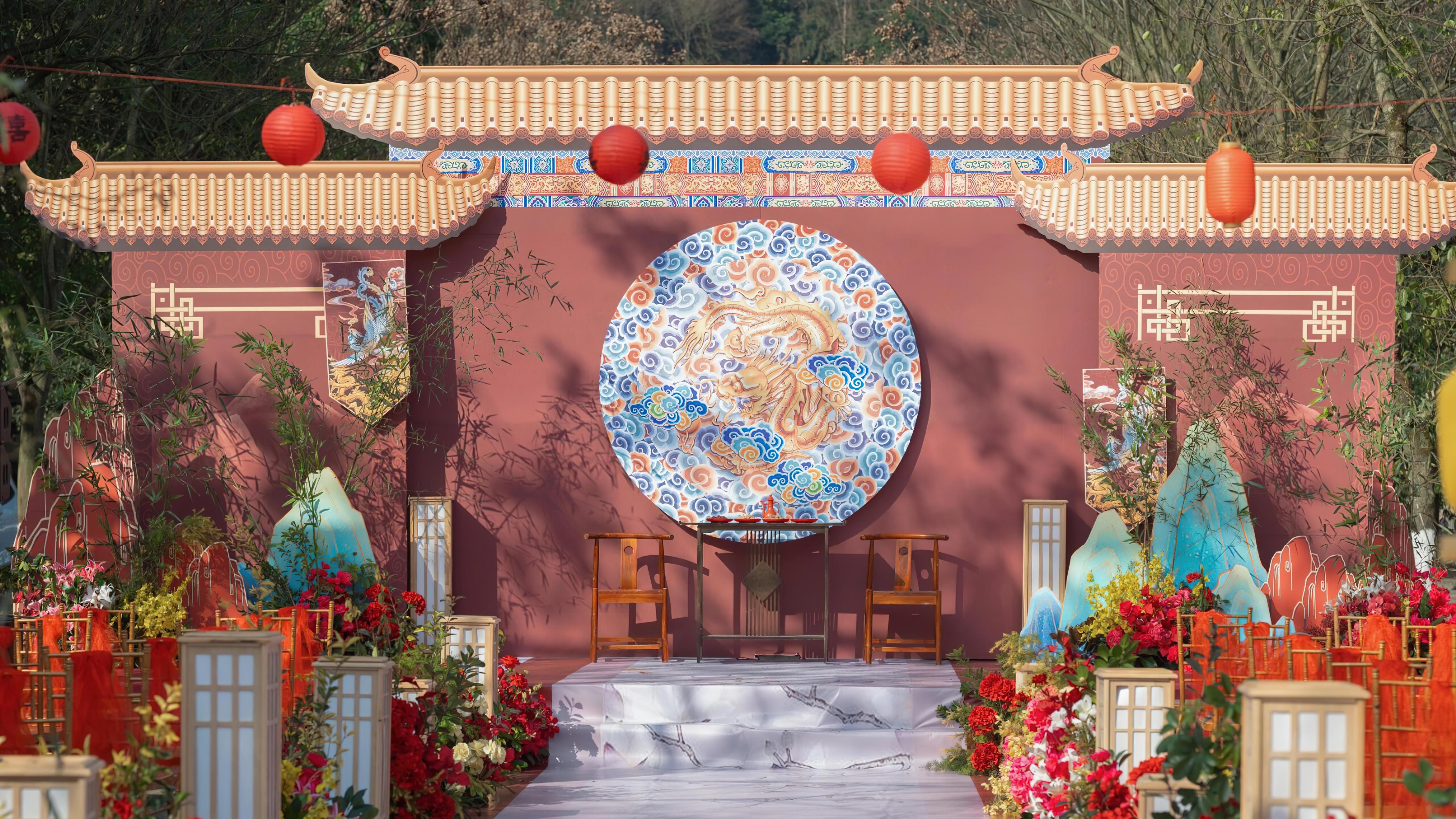 童话婚礼-庭院风中式户外婚典