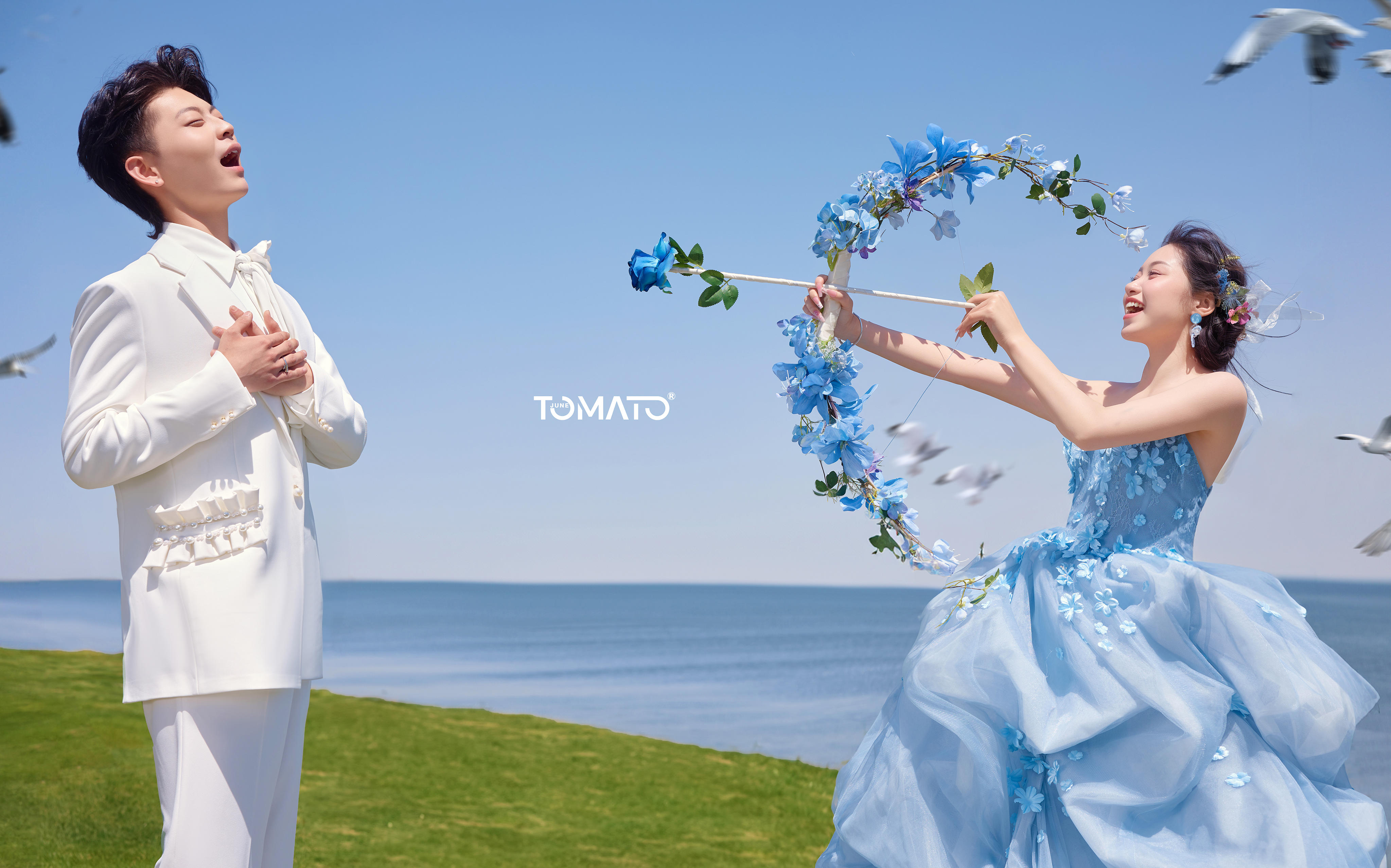 不是大理❗️不是洱海❗️太原拍蓝色花神婚纱照