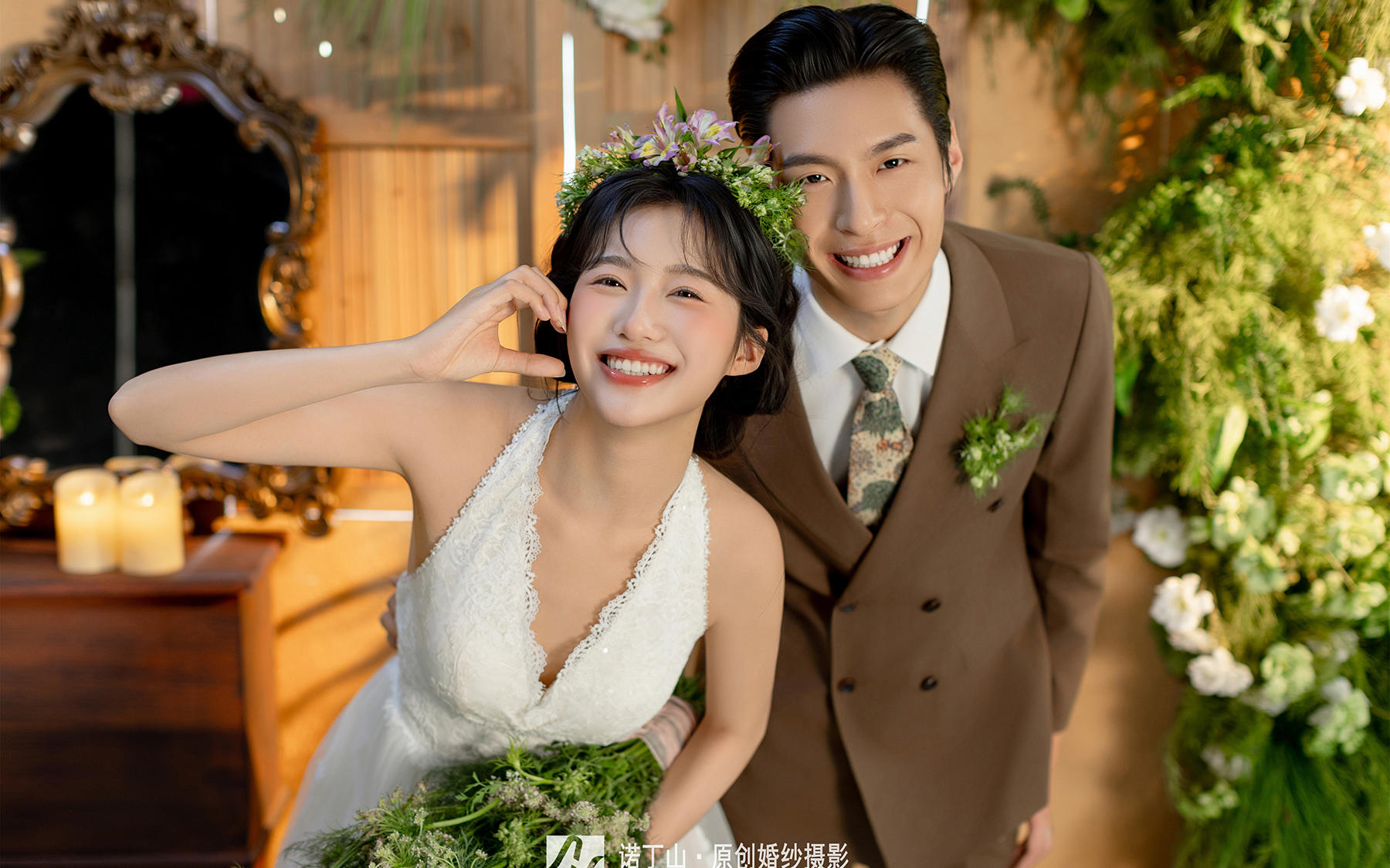 室内发式花房婚纱照