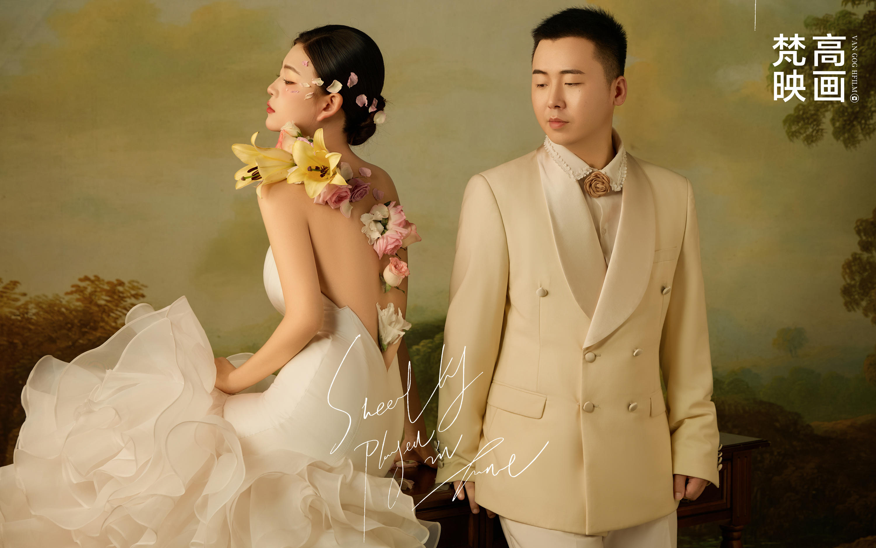 头纱与眼眸的油画定格🌹