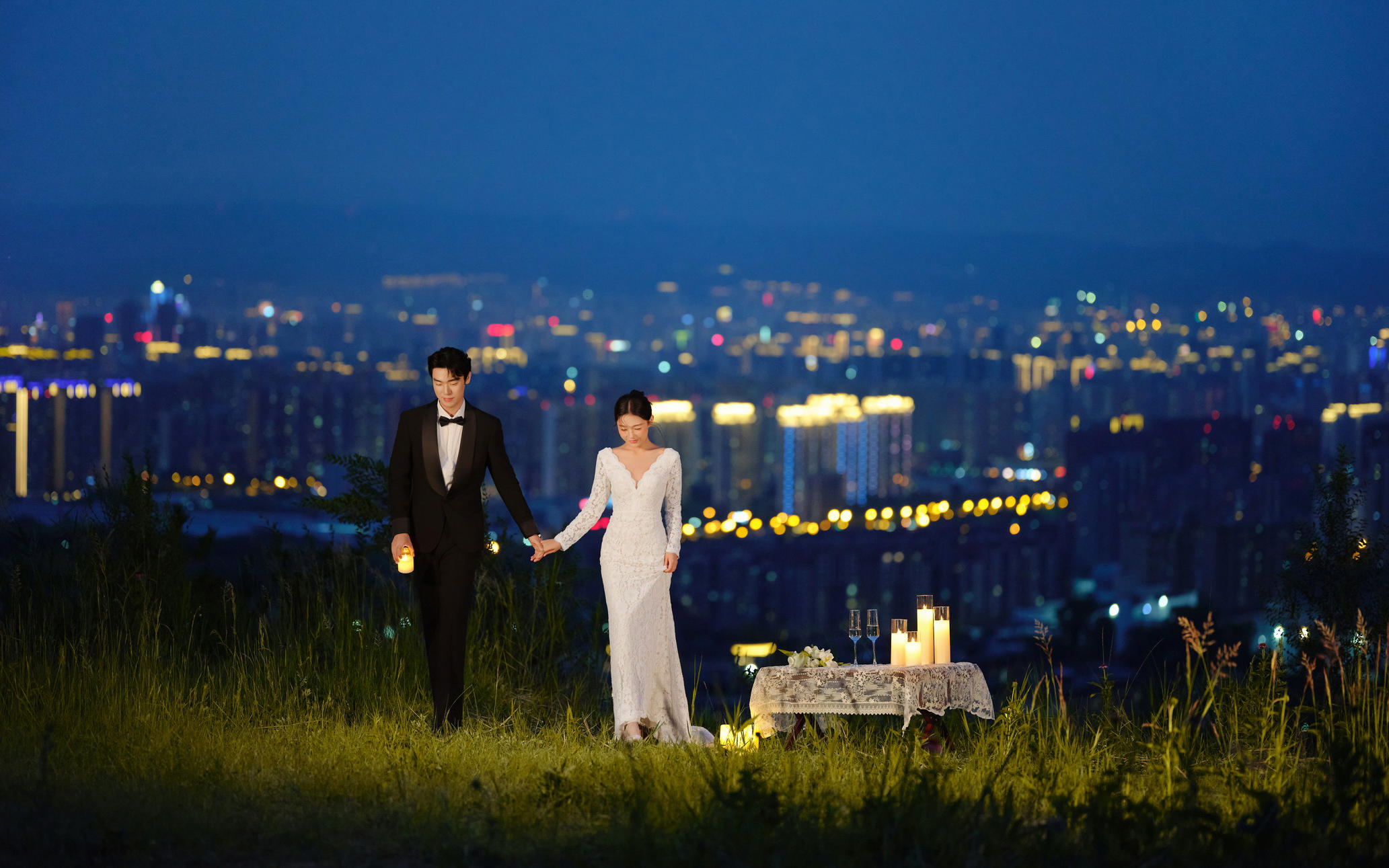 【爱乐之城】城市山顶夜景氛围感婚纱照✨