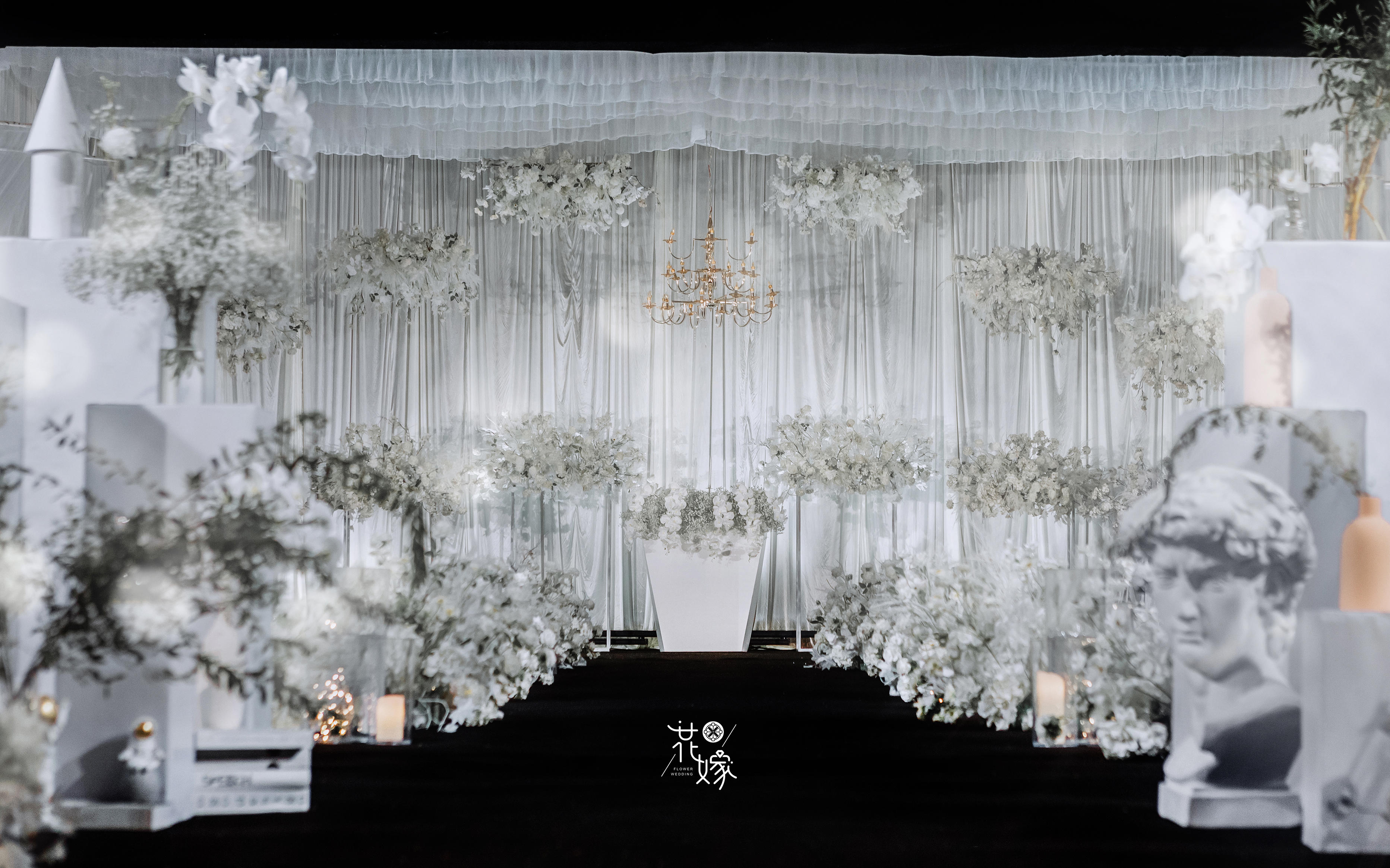 花嫁纯白色韩式婚礼，喜欢干净小姐姐点进来